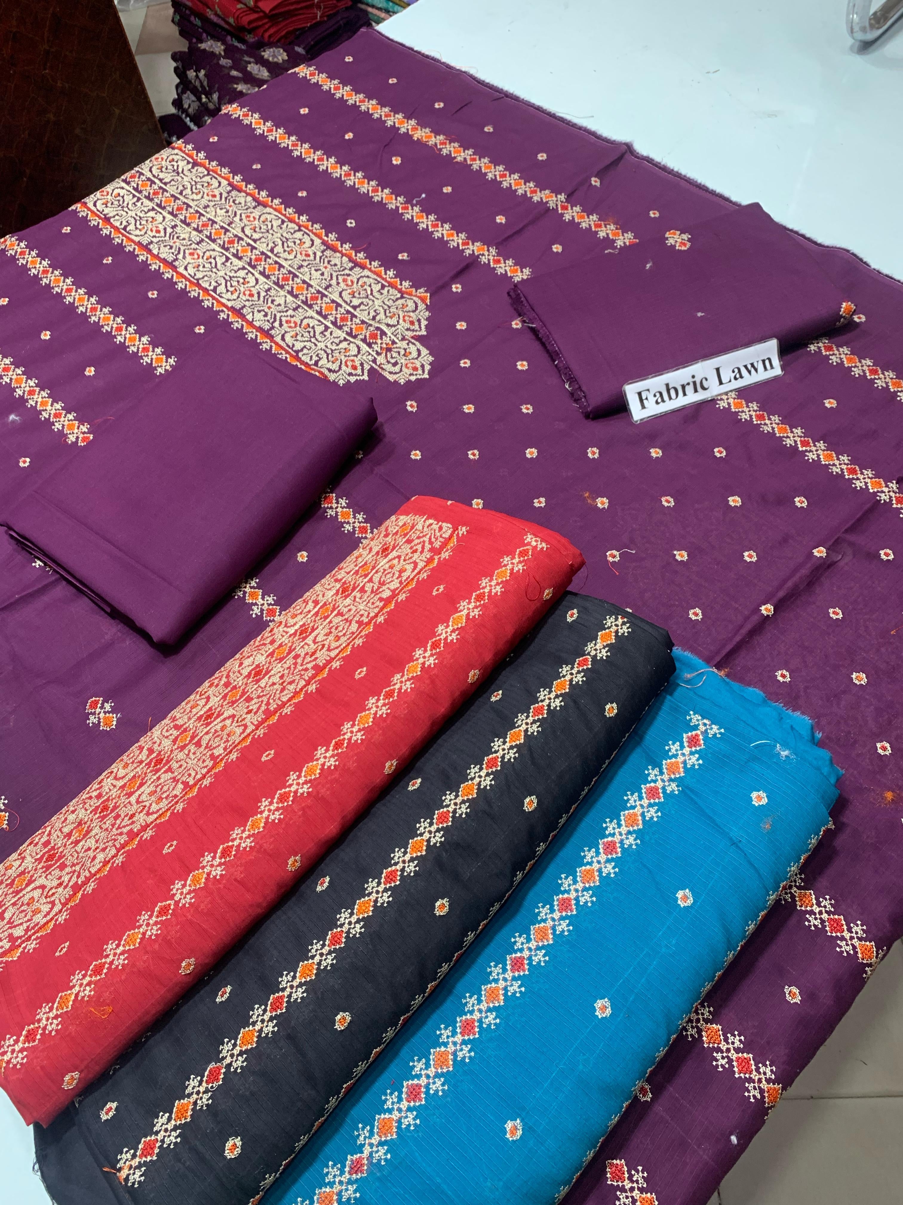 Embroidered - Lawn 2 Pcs Unstitched Shirt and Trouser