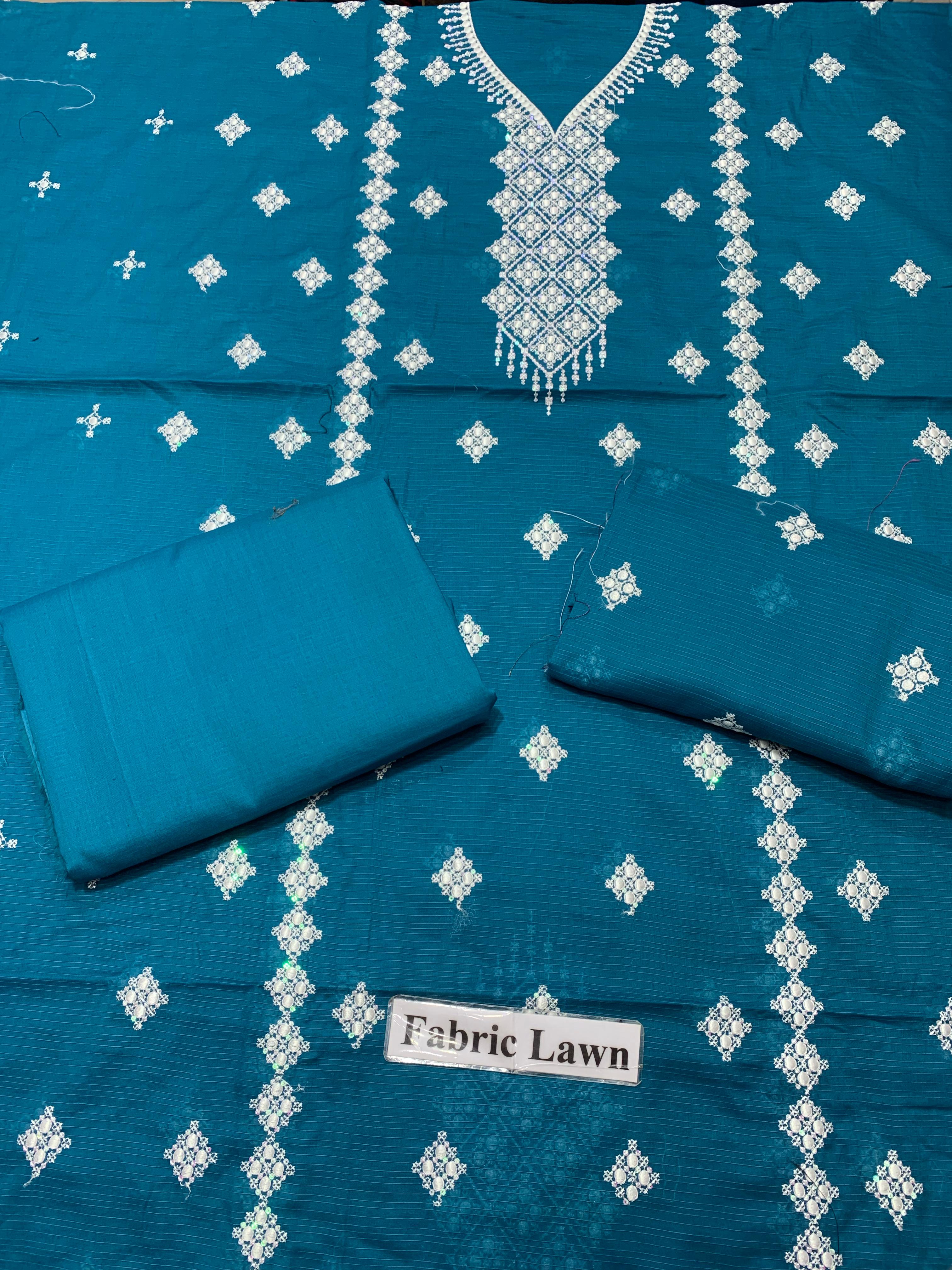 Embroidered - Lawn 2 Pcs Unstitched Shirt and Trouser