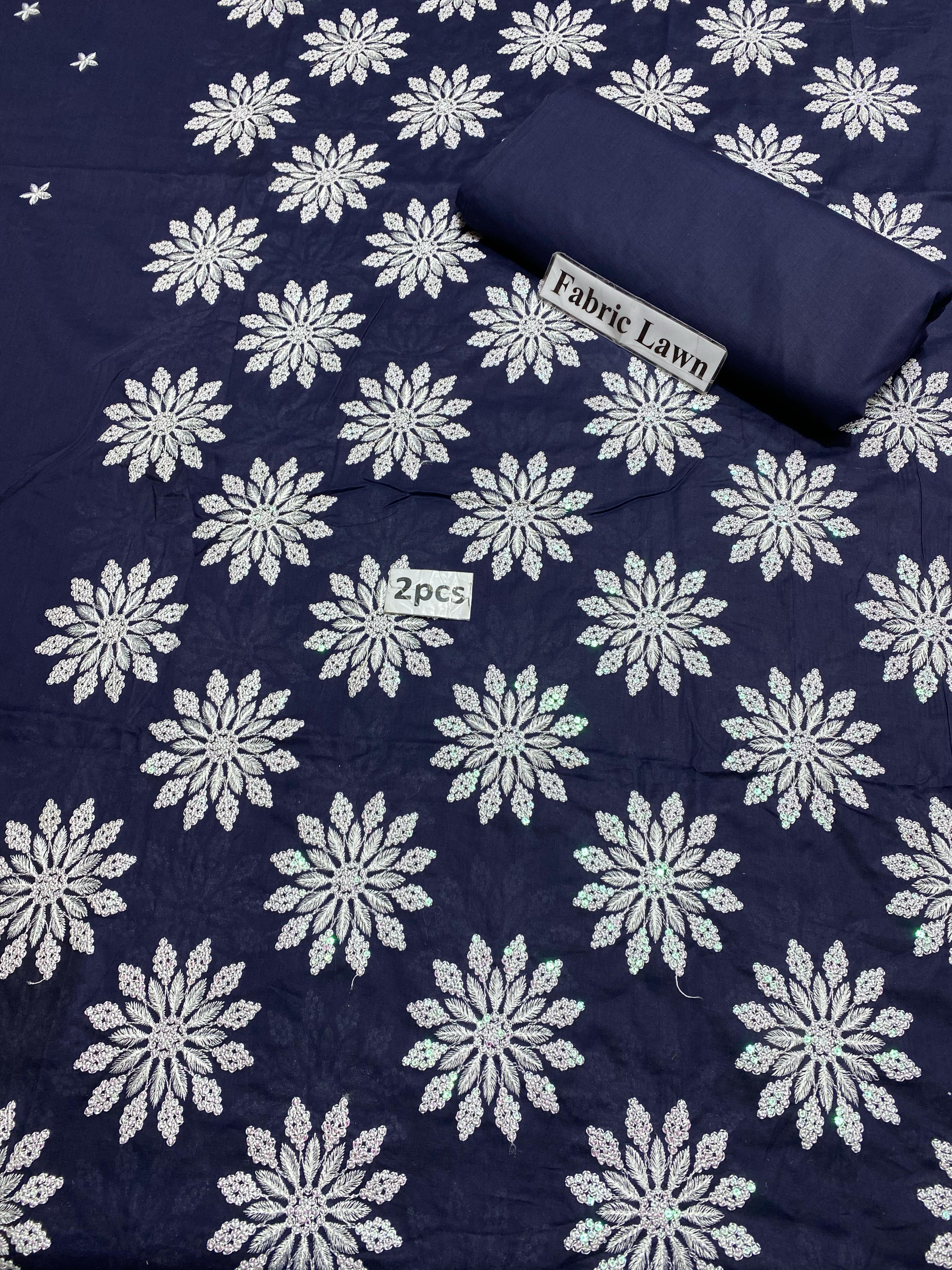 Embroidered - Lawn 2 Pcs Unstitched Shirt and Trouser