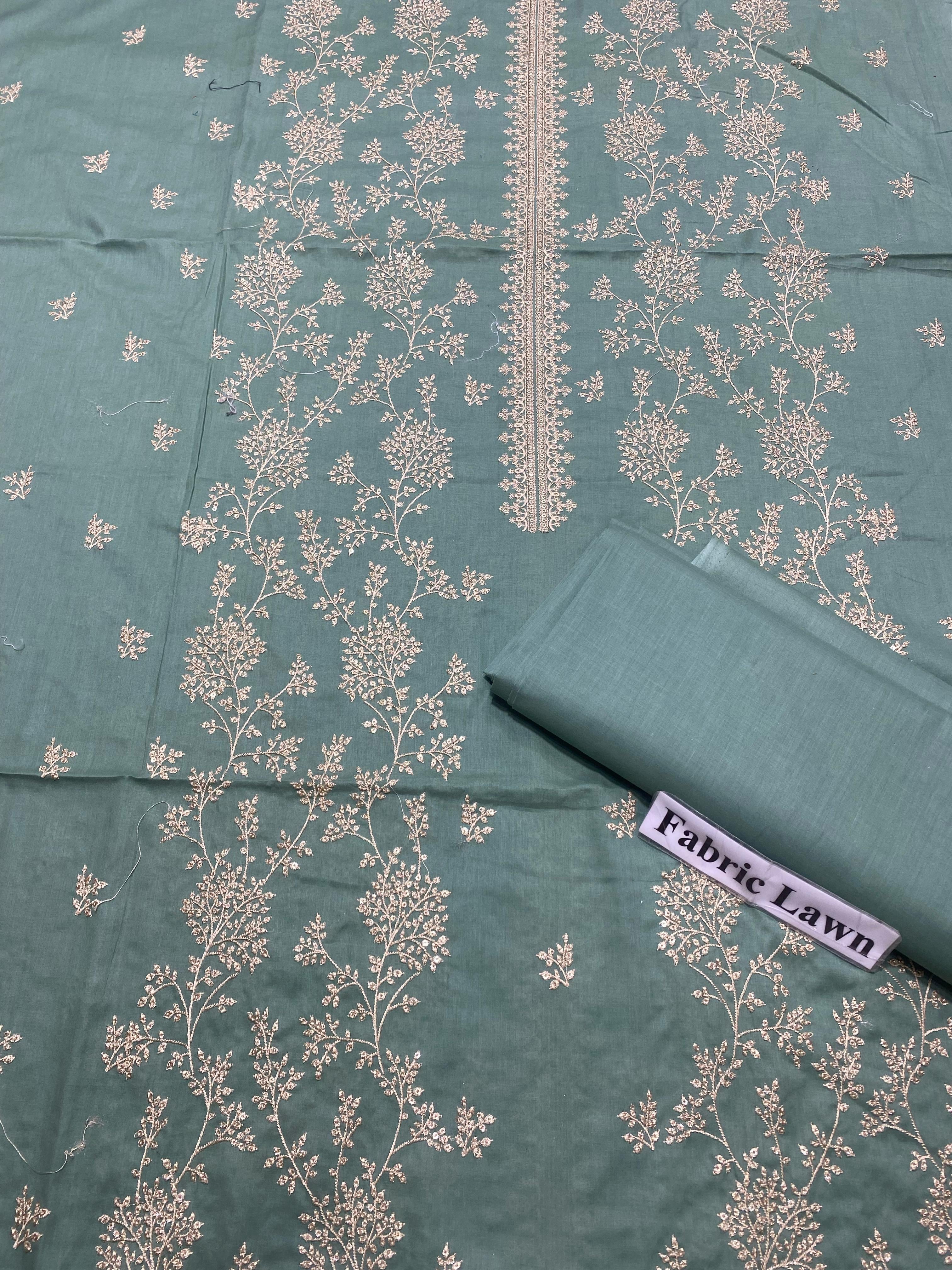 Embroidered - Lawn 2 Pcs Unstitched Shirt and Trouser.