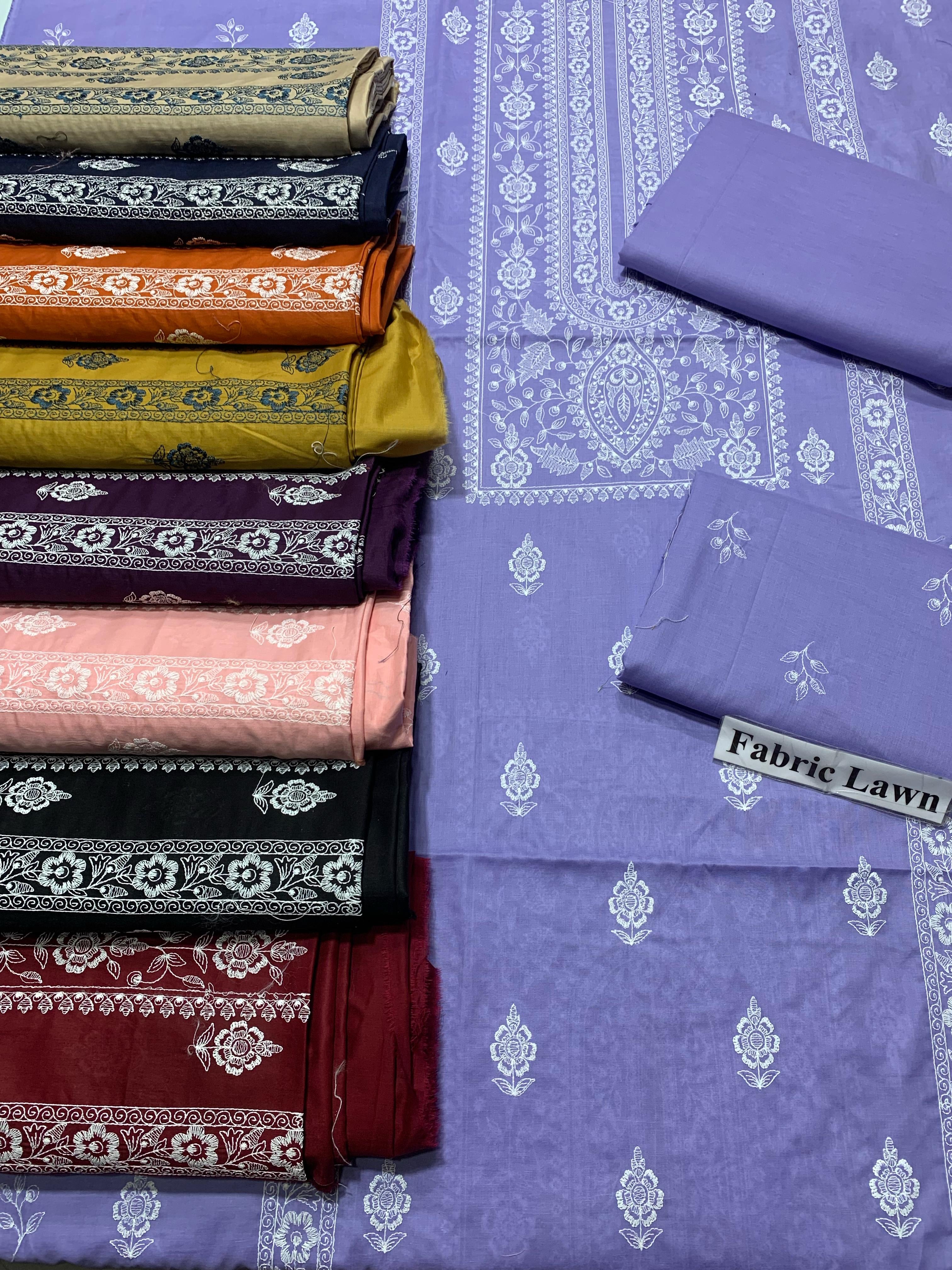 Embroidered - Lawn 2 Pcs Unstitched Shirt and Trouser