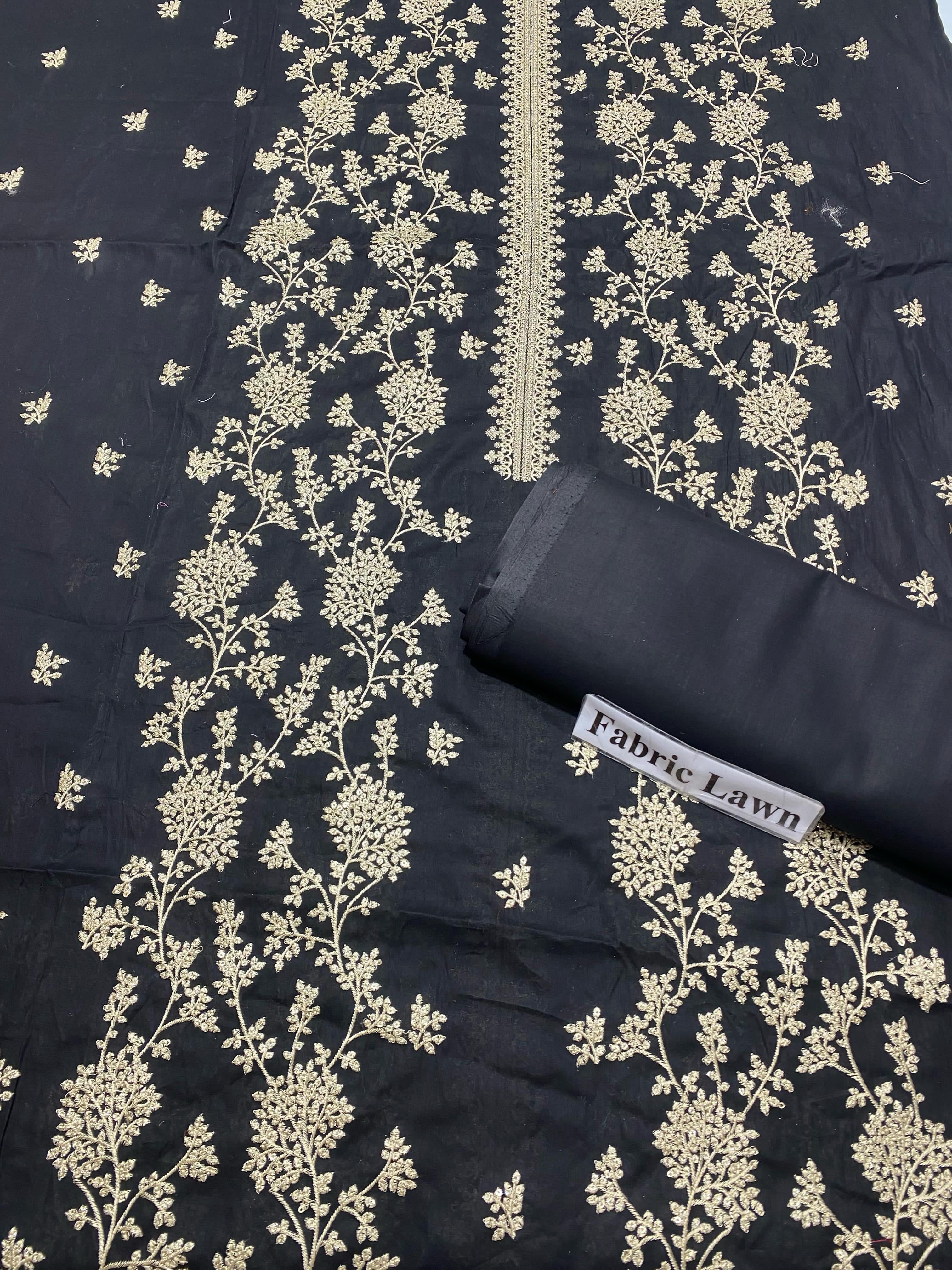 Embroidered - Lawn 2 Pcs Unstitched Shirt and Trouser.