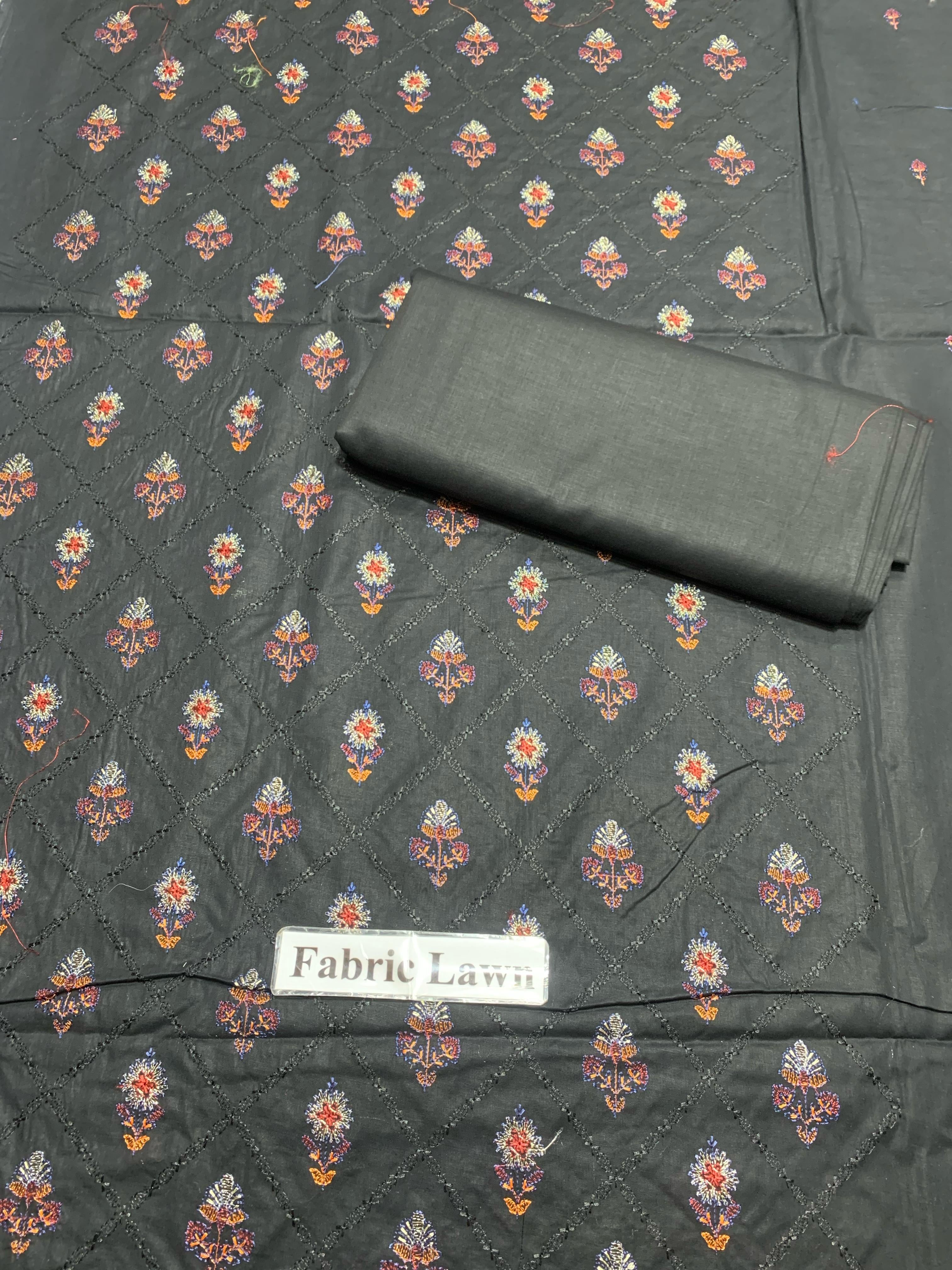 Embroidered - Lawn 2 Pcs Unstitched Shirt and Trouser.
