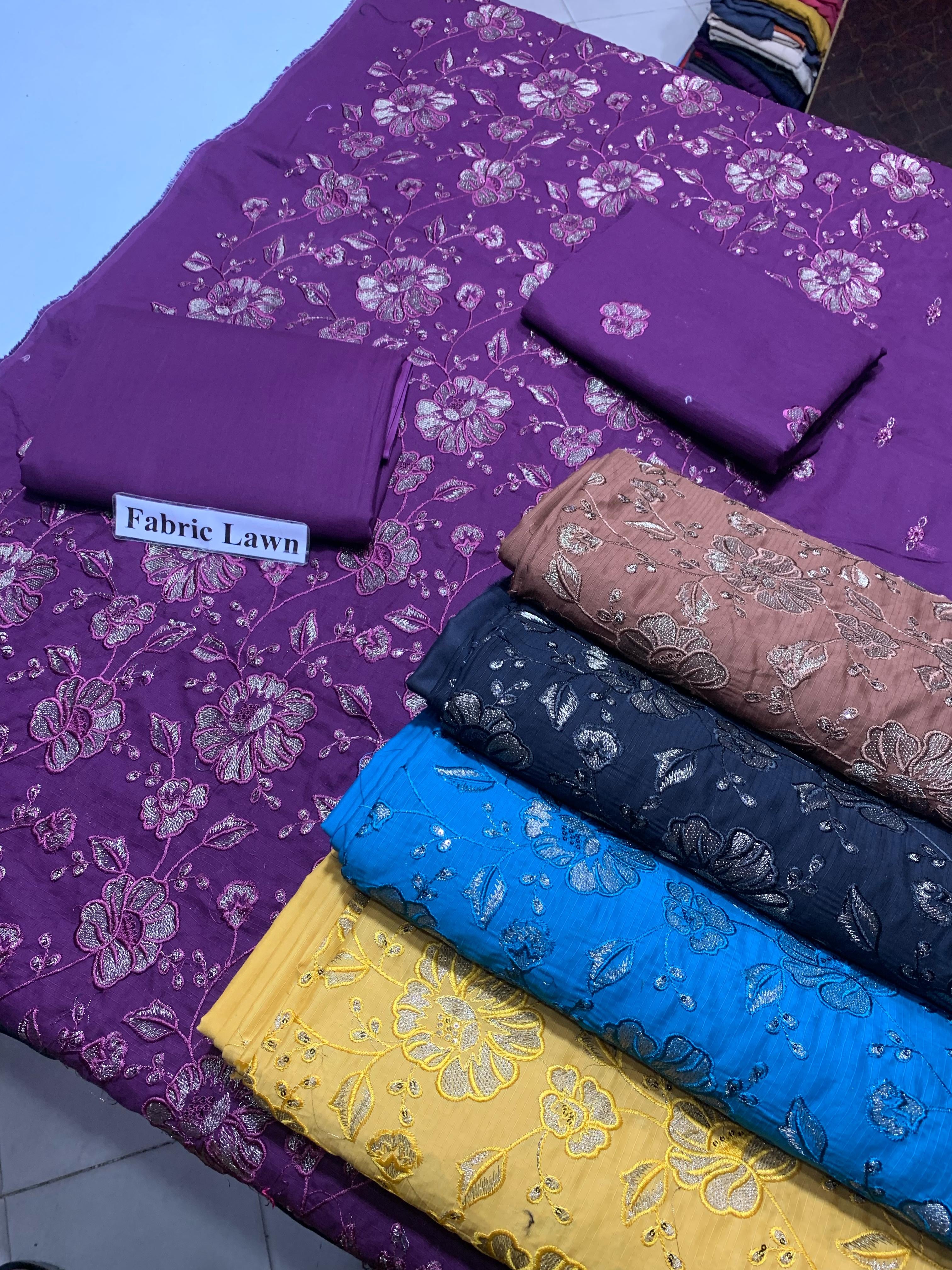 Embroidered - Lawn 2 Pcs Unstitched Shirt and Trouser