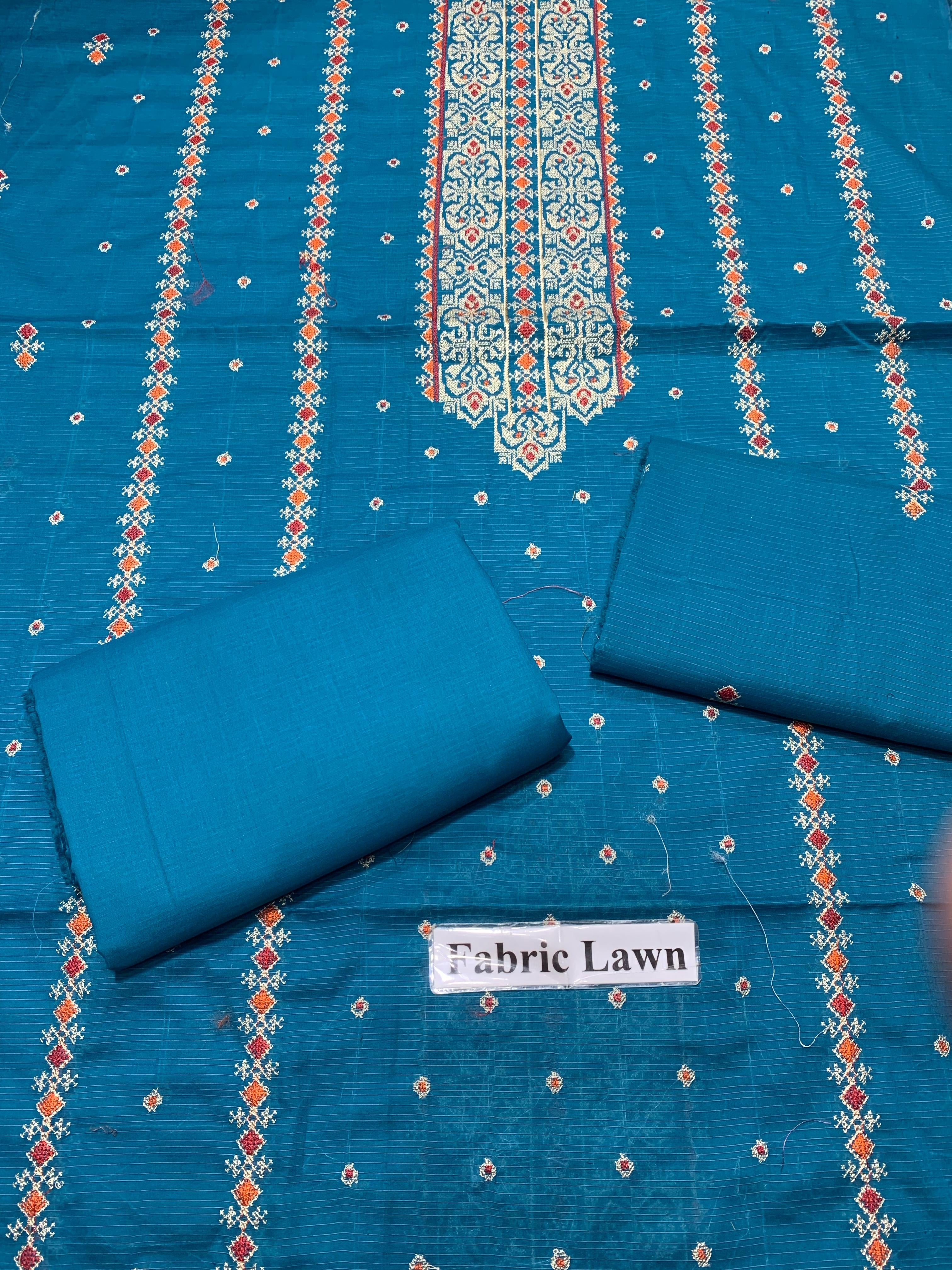 Embroidered - Lawn 2 Pcs Unstitched Shirt and Trouser