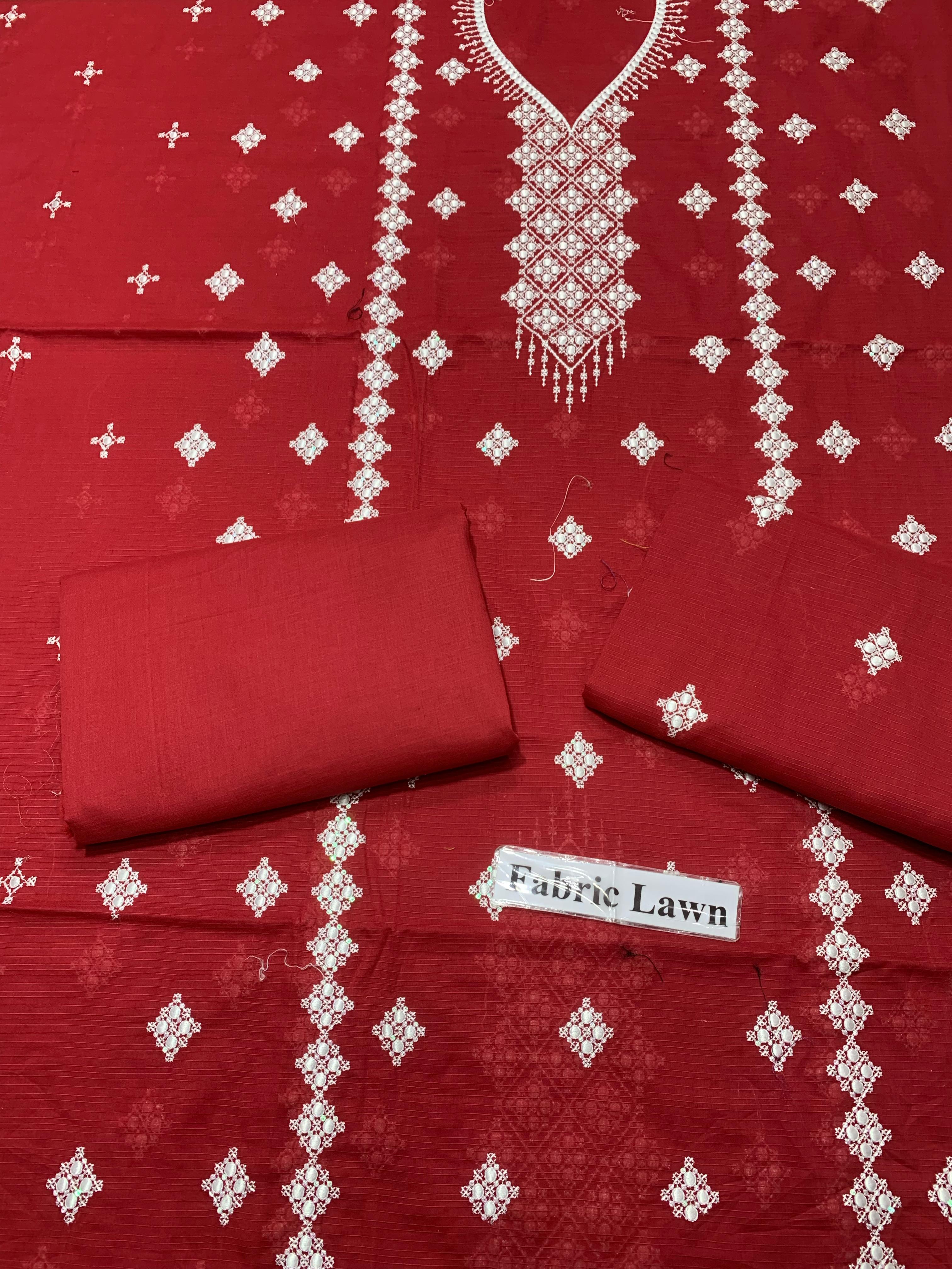 Embroidered - Lawn 2 Pcs Unstitched Shirt and Trouser