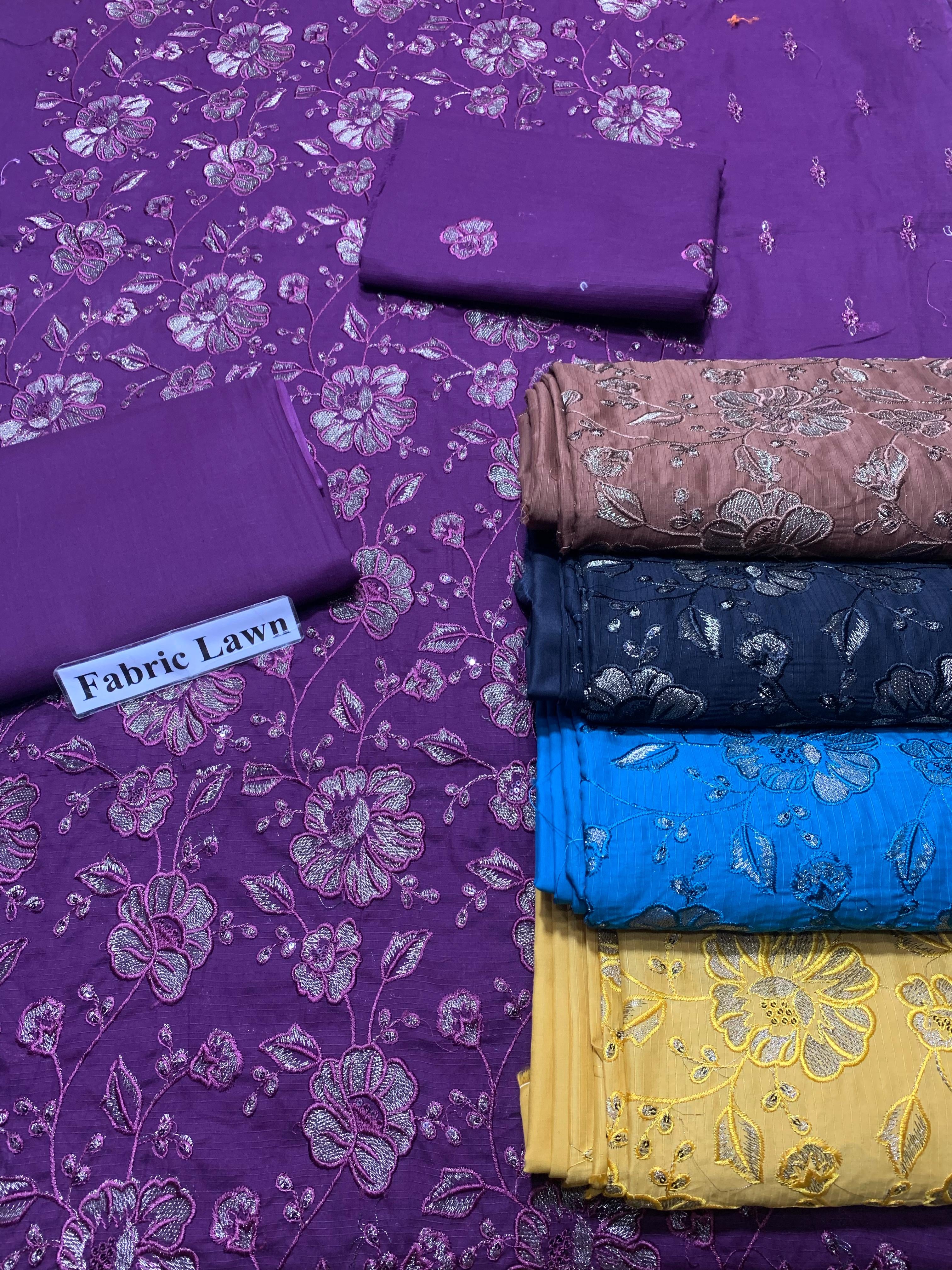 Embroidered - Lawn 2 Pcs Unstitched Shirt and Trouser