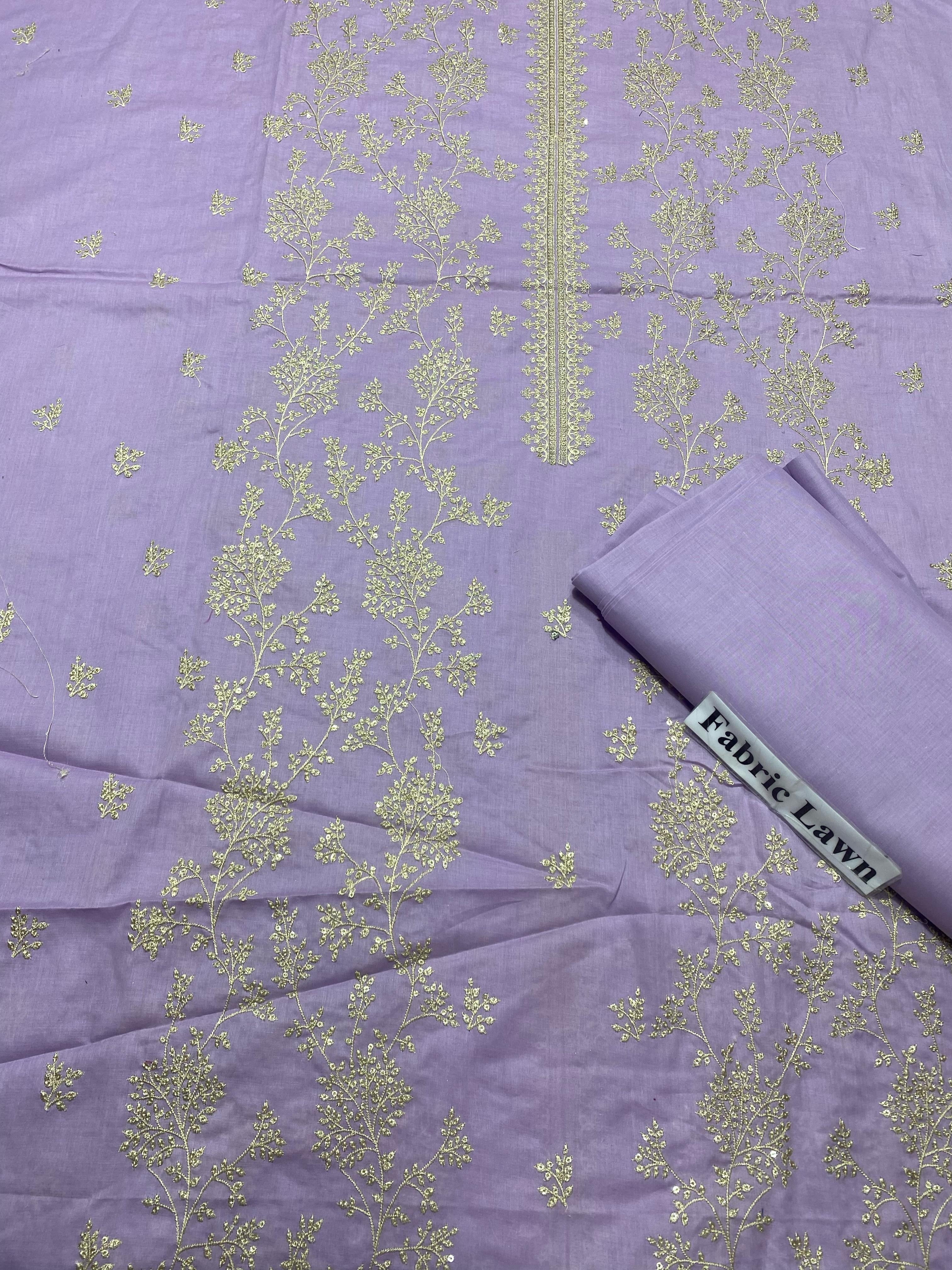 Embroidered - Lawn 2 Pcs Unstitched Shirt and Trouser.