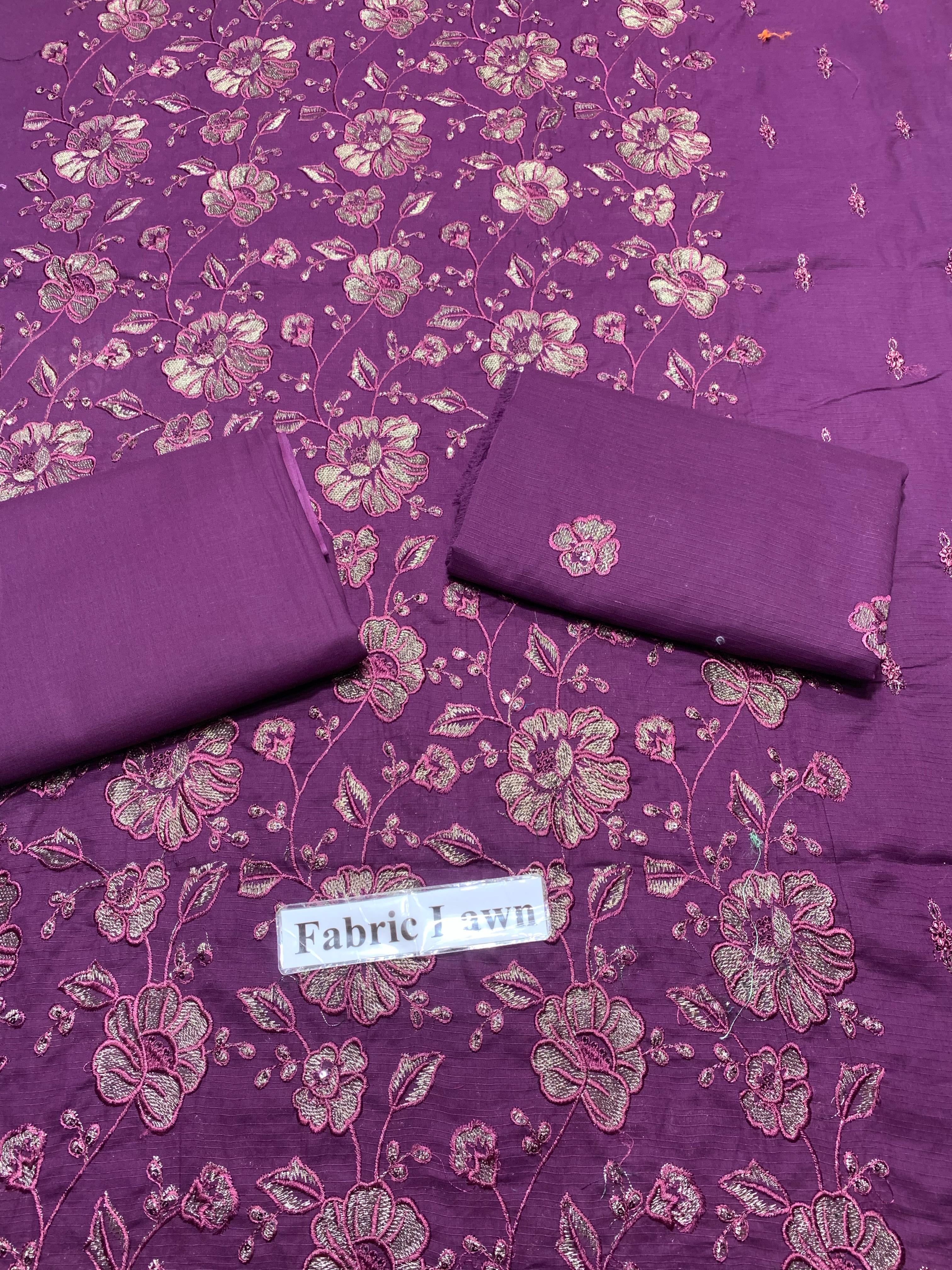 Embroidered - Lawn 2 Pcs Unstitched Shirt and Trouser