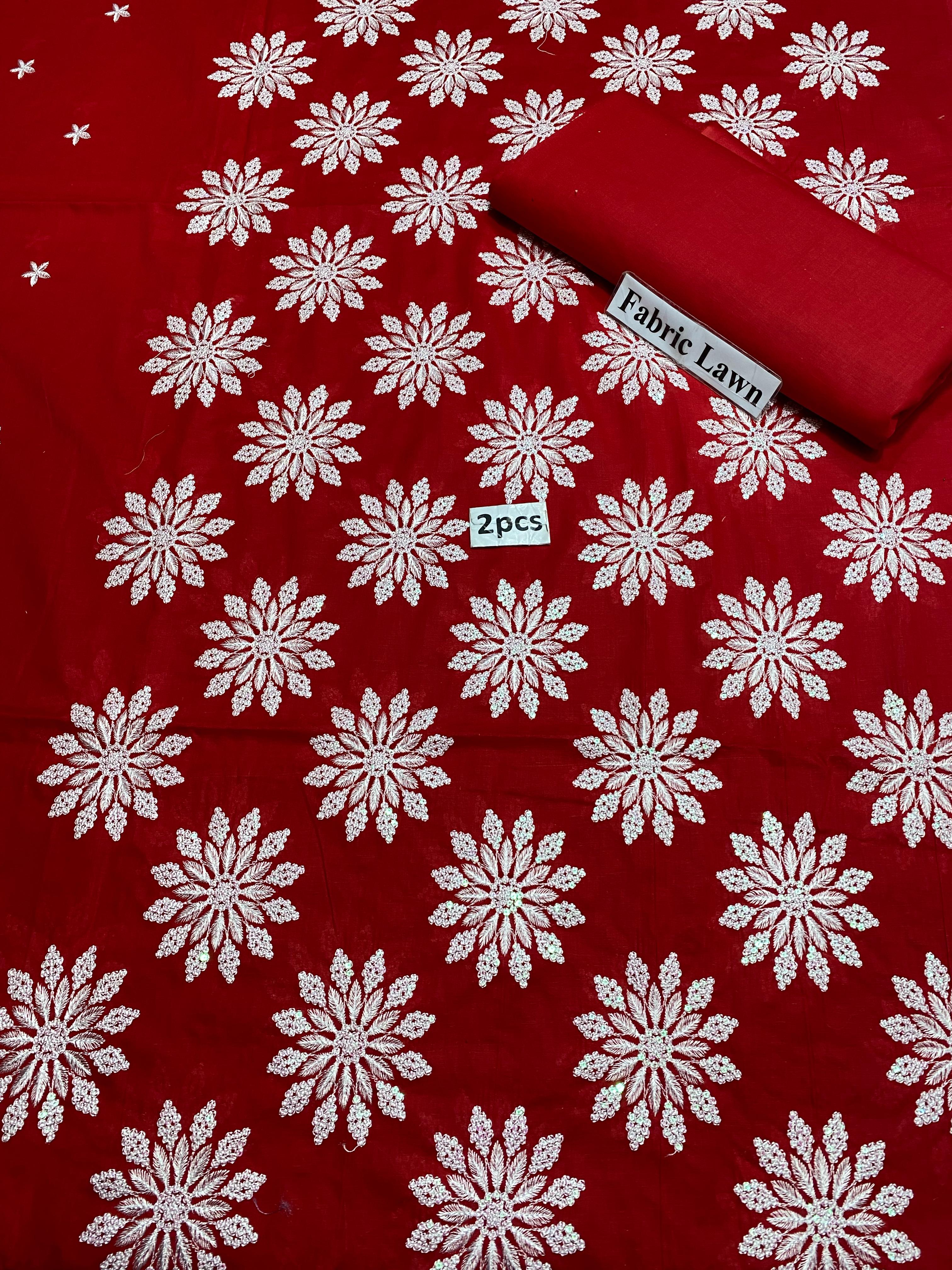Embroidered - Lawn 2 Pcs Unstitched Shirt and Trouser