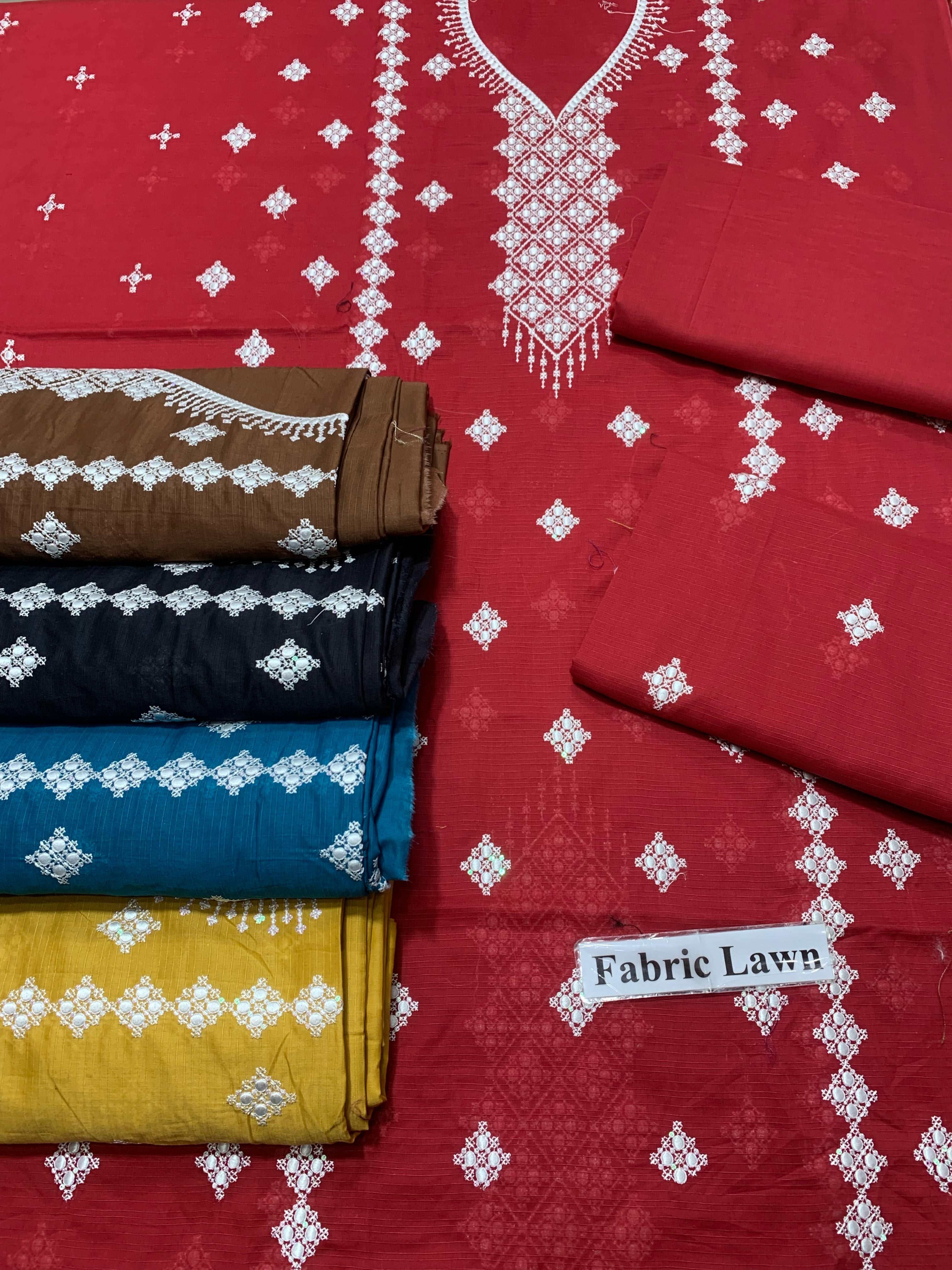Embroidered - Lawn 2 Pcs Unstitched Shirt and Trouser