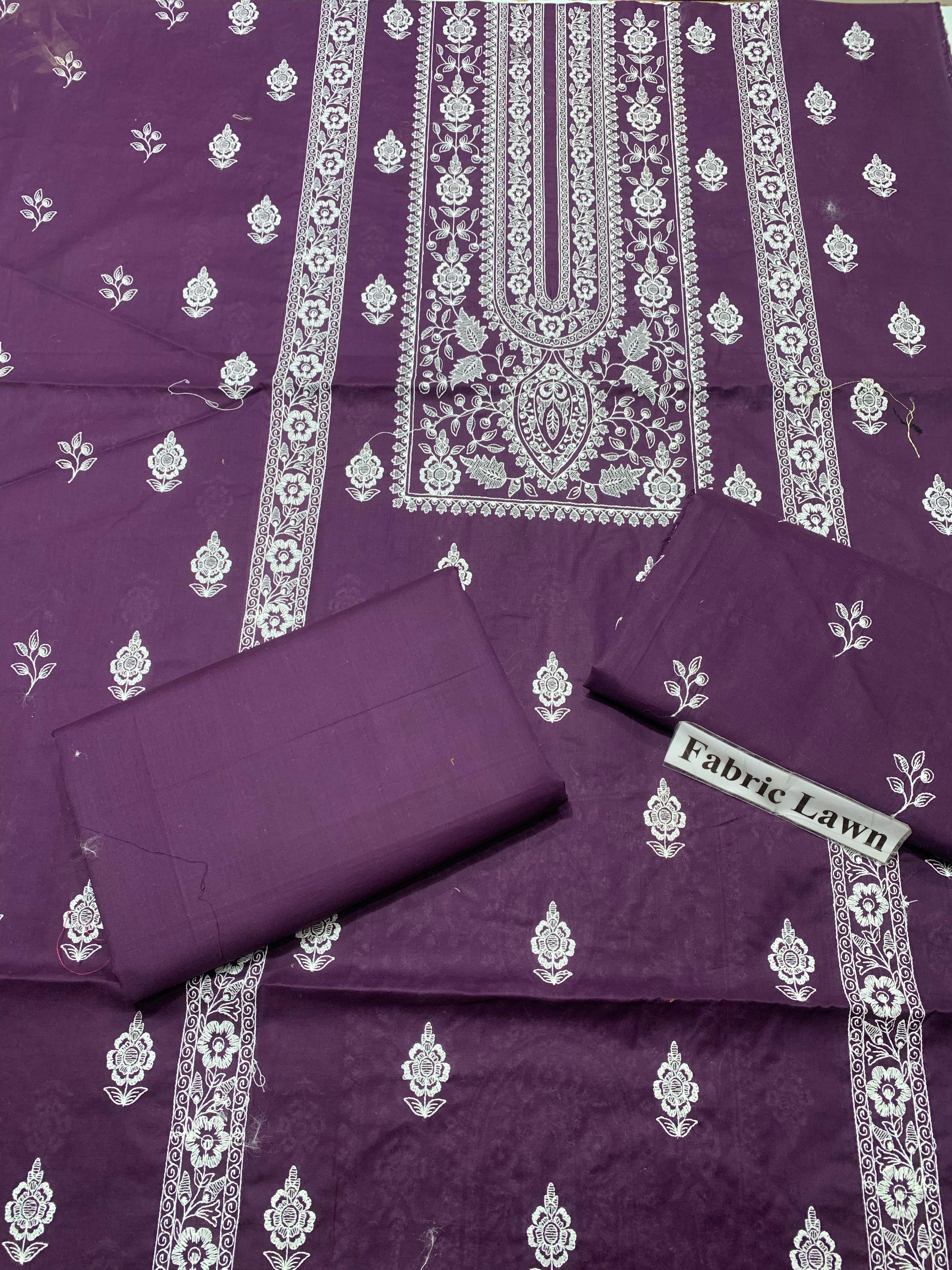 Embroidered - Lawn 2 Pcs Unstitched Shirt and Trouser