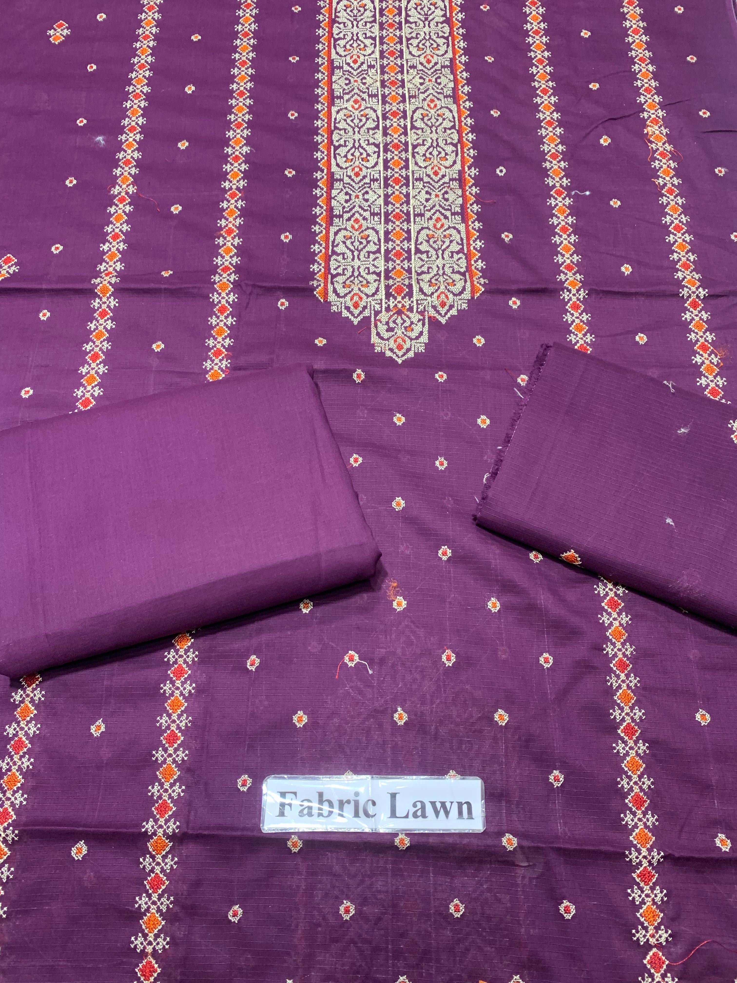 Embroidered - Lawn 2 Pcs Unstitched Shirt and Trouser