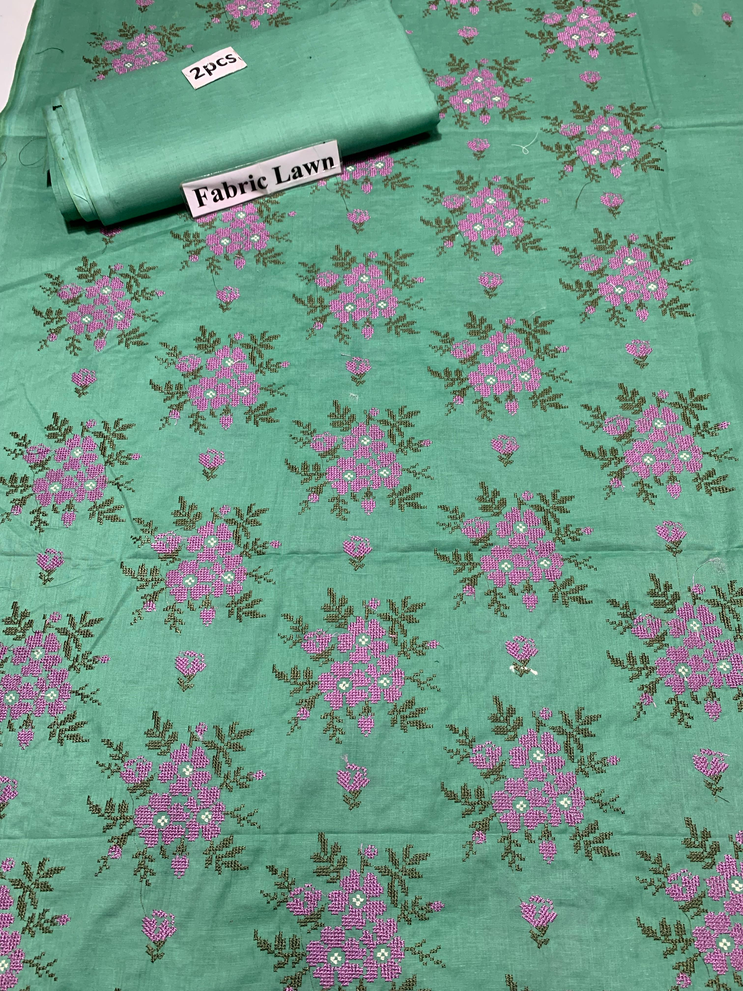 Embroidered - Lawn 2 Pcs   Unstitched Shirt and Trouser