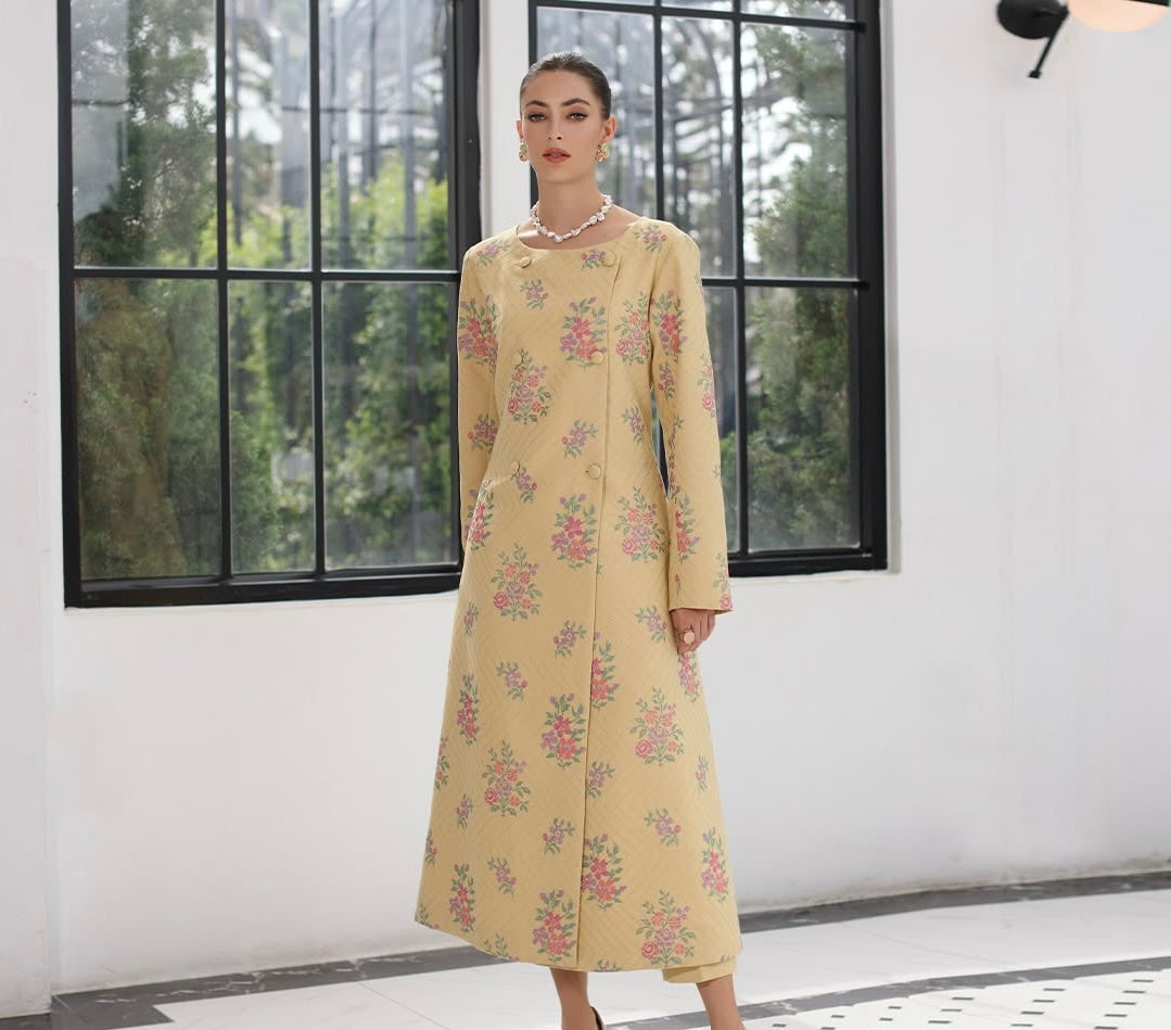 Doria Dhanak -  Allover 2Pcs Embroidered Shirt with Plain Trouser