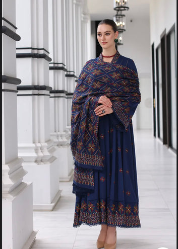 Bareeze - karandi 3Pc Embroidered Unstitched Outfit: winter Elegance - Latest Fashion