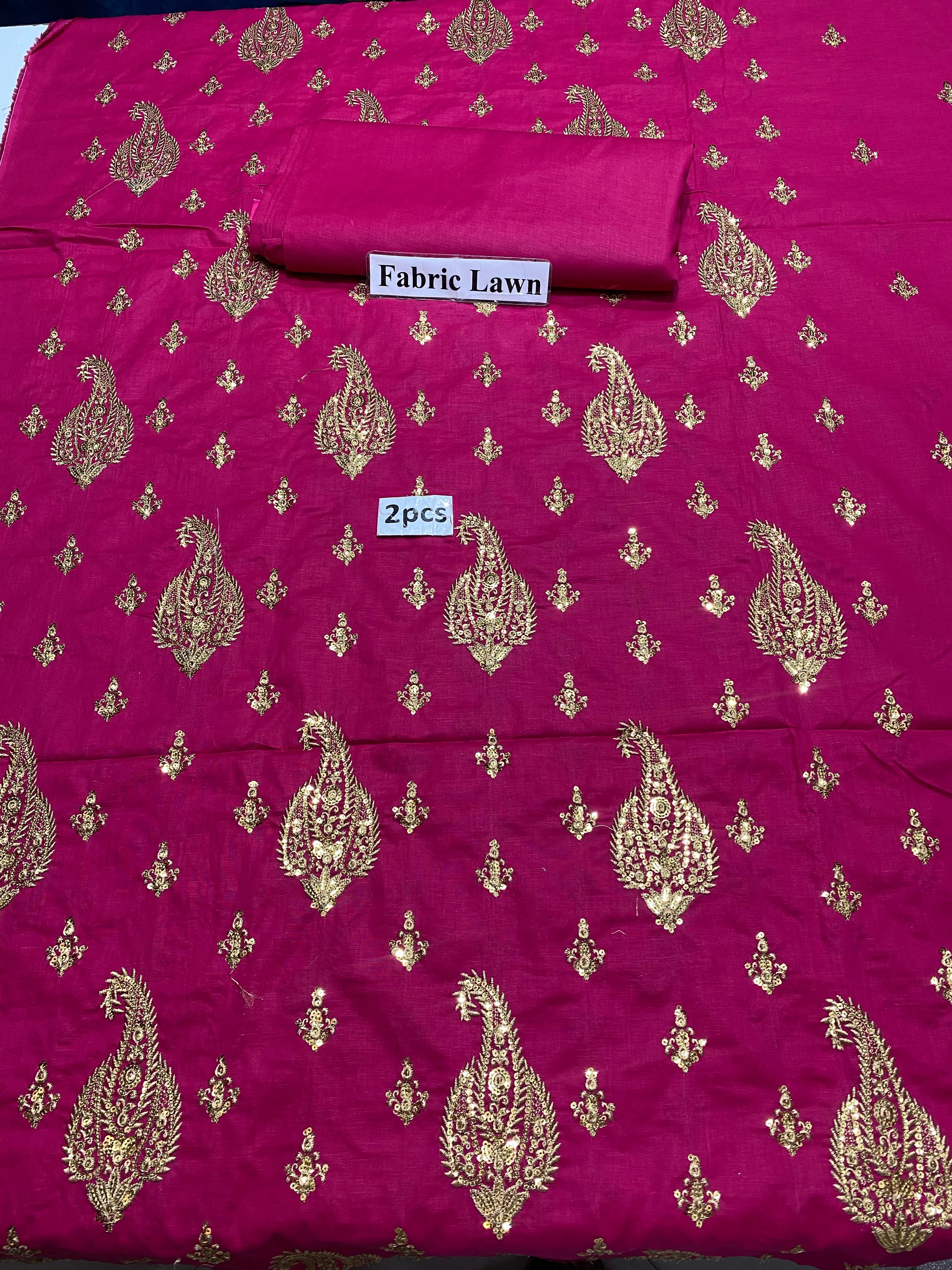 Embroidered - Lawn 2 Pcs   Unstitched Shirt and Trouser