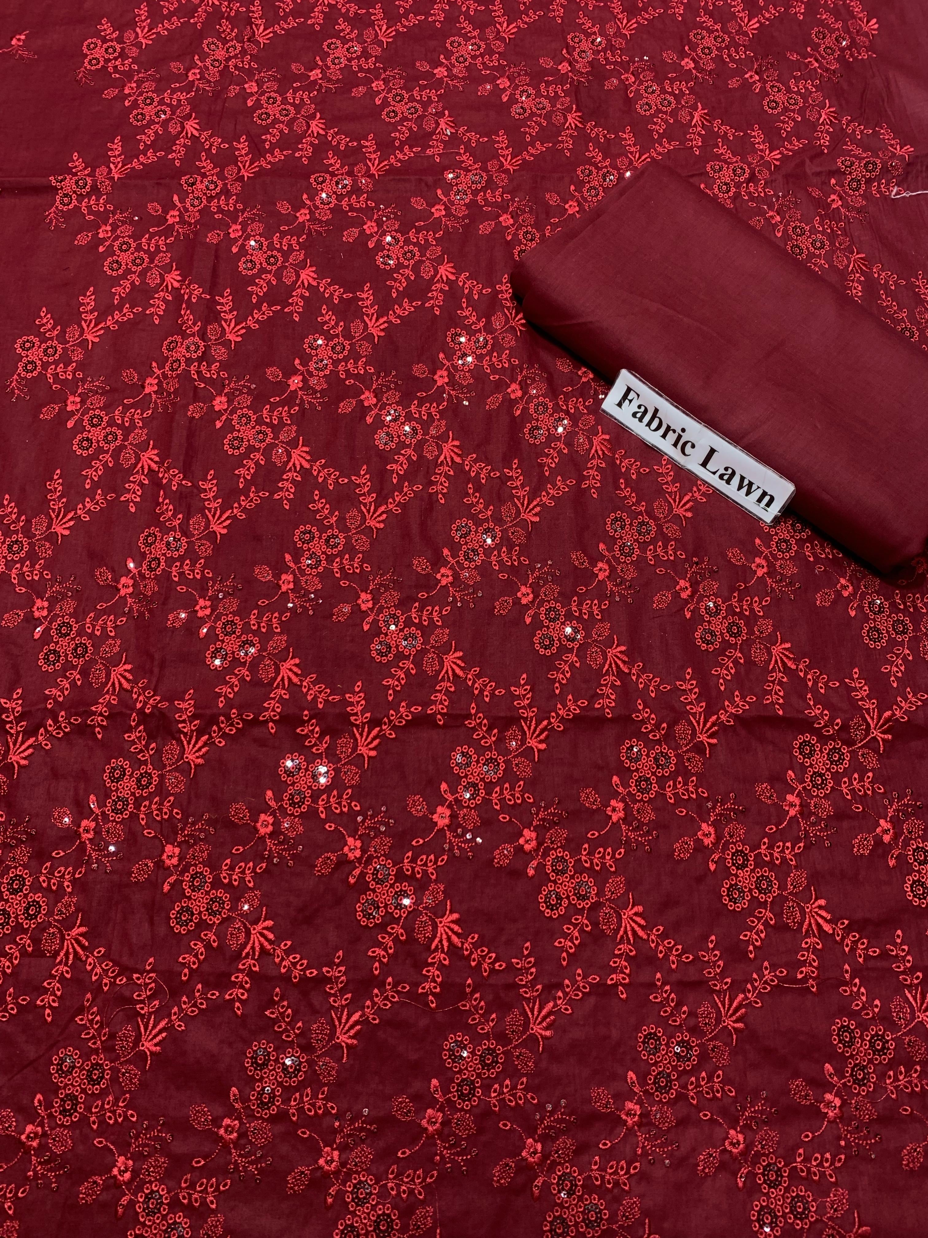 Embroidered - Lawn 2 Pcs   Unstitched Shirt and Trouser