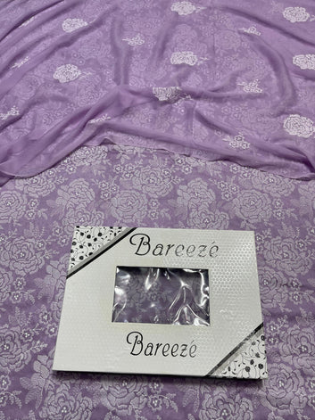 Bareeze - Lawn 3 Pcs Allover Embroidered unstitched Dress with Chiffon Dupatta.