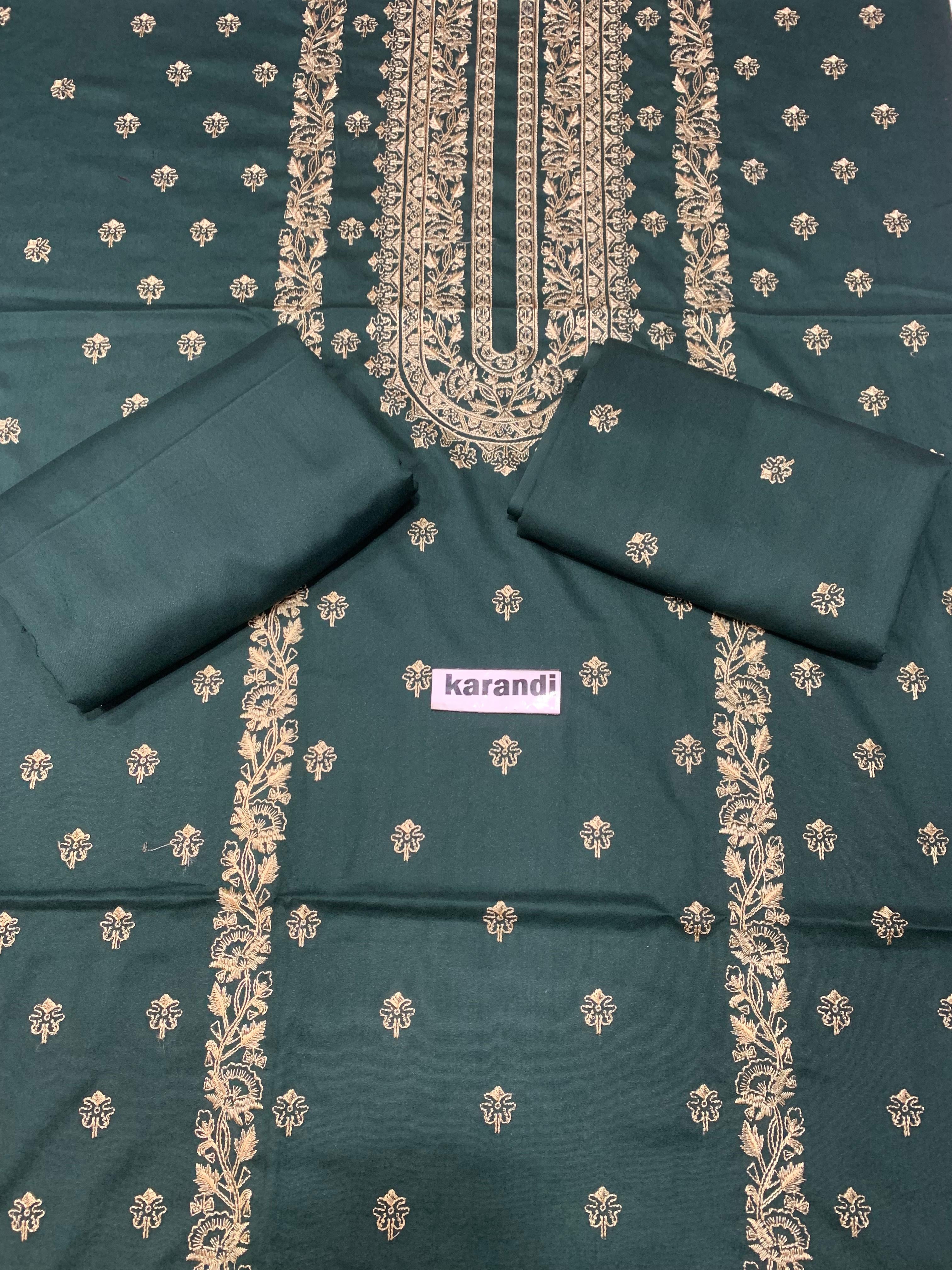 Bareeze karandi 2-Pcs Embroidered Outfit winter Elegance