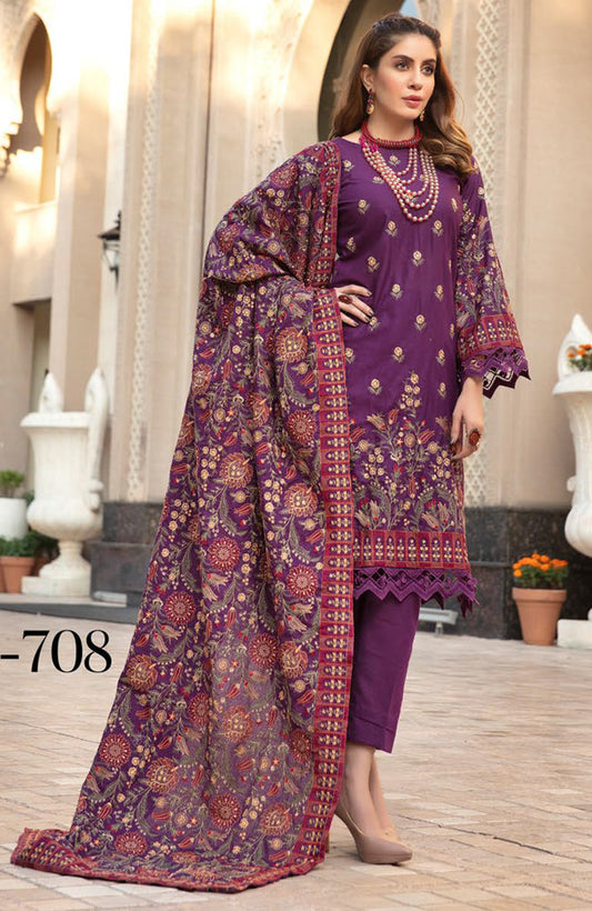 Bareeze - karandi 3Pc Embroidered Unstitched Outfit: winter wear Latest Fashion