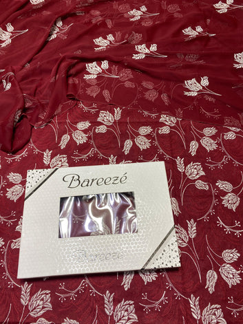 Bareeze - Lawn 3 Pcs Allover Embroidered unstitched Dress with Chiffon Dupatta.