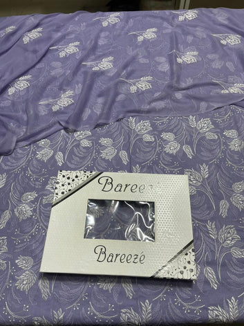 Bareeze - Lawn 3 Pcs Allover Embroidered unstitched Dress with Chiffon Dupatta.