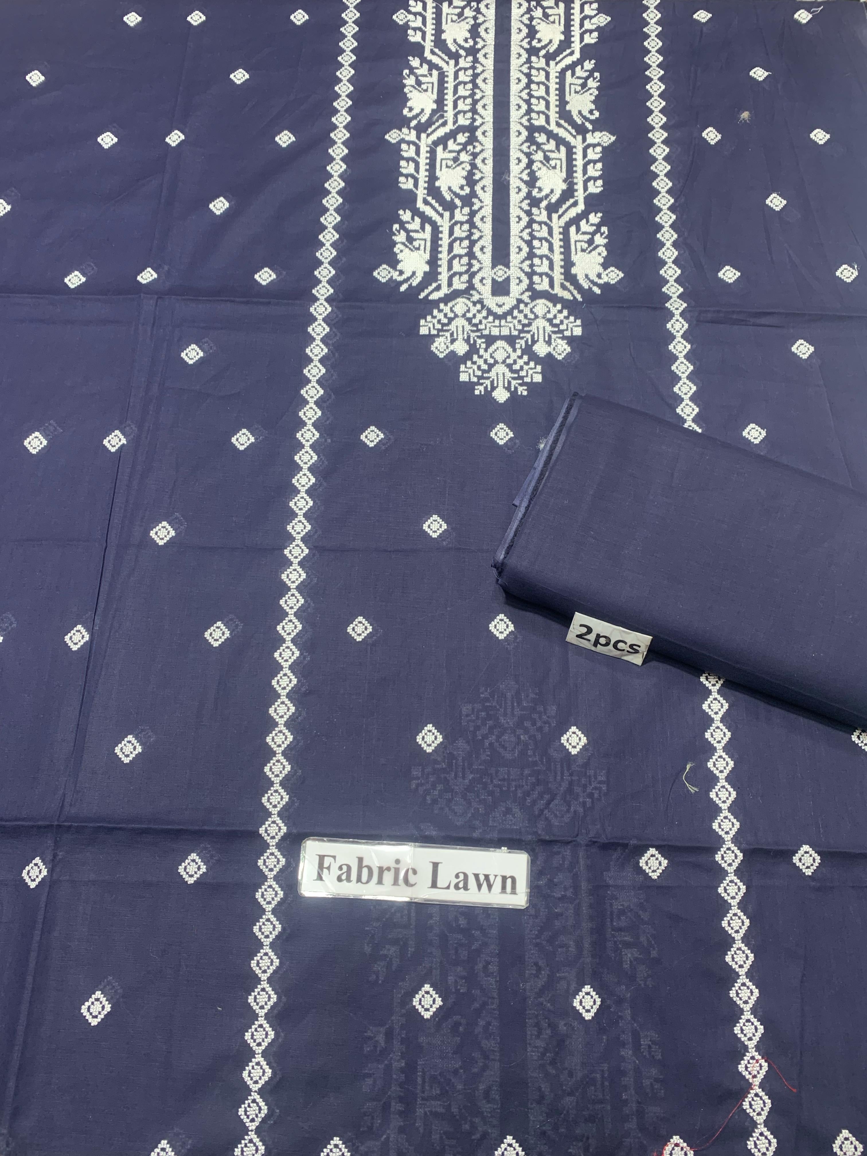 Embroidered - Lawn 2 Pcs   Unstitched Shirt and Trouser