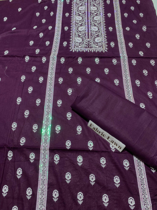 Embroidered - Lawn 2 Pcs   Unstitched Shirt and Trouser