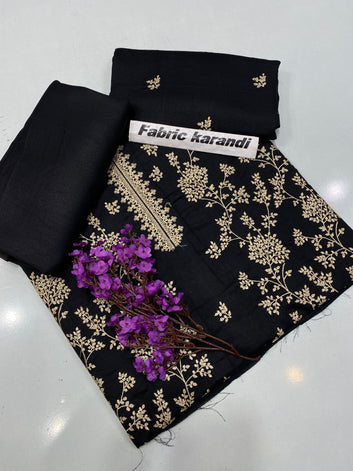 Bareeze - Karandi 2Pc                Premium Embroidered Unstitched Suit