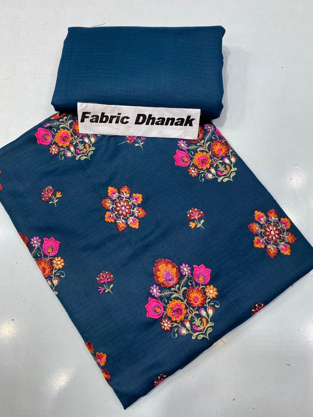 Doria Dhanak -  Allover 2Pcs Embroidered Shirt with Plain Trouser