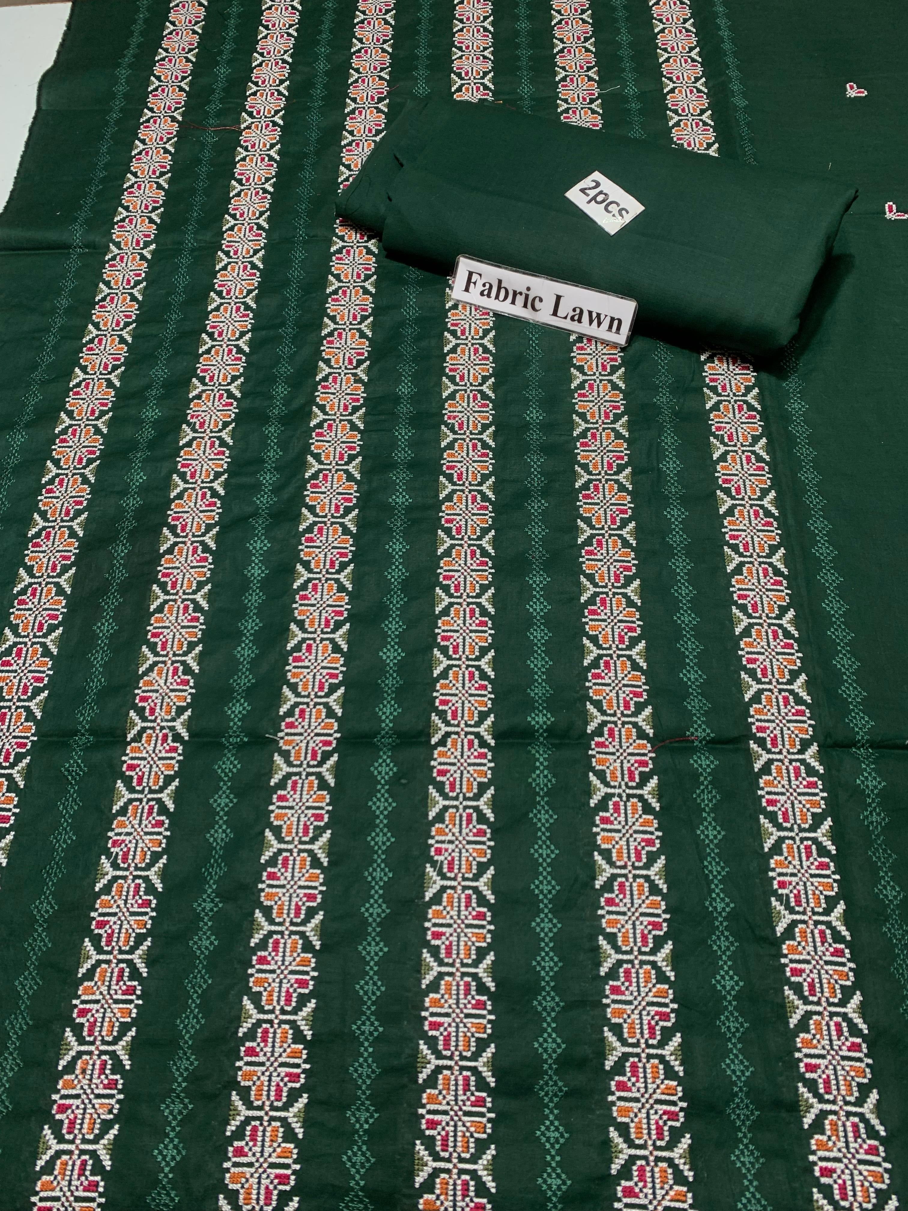 Embroidered - Lawn 2 Pcs   Unstitched Shirt and Trouser