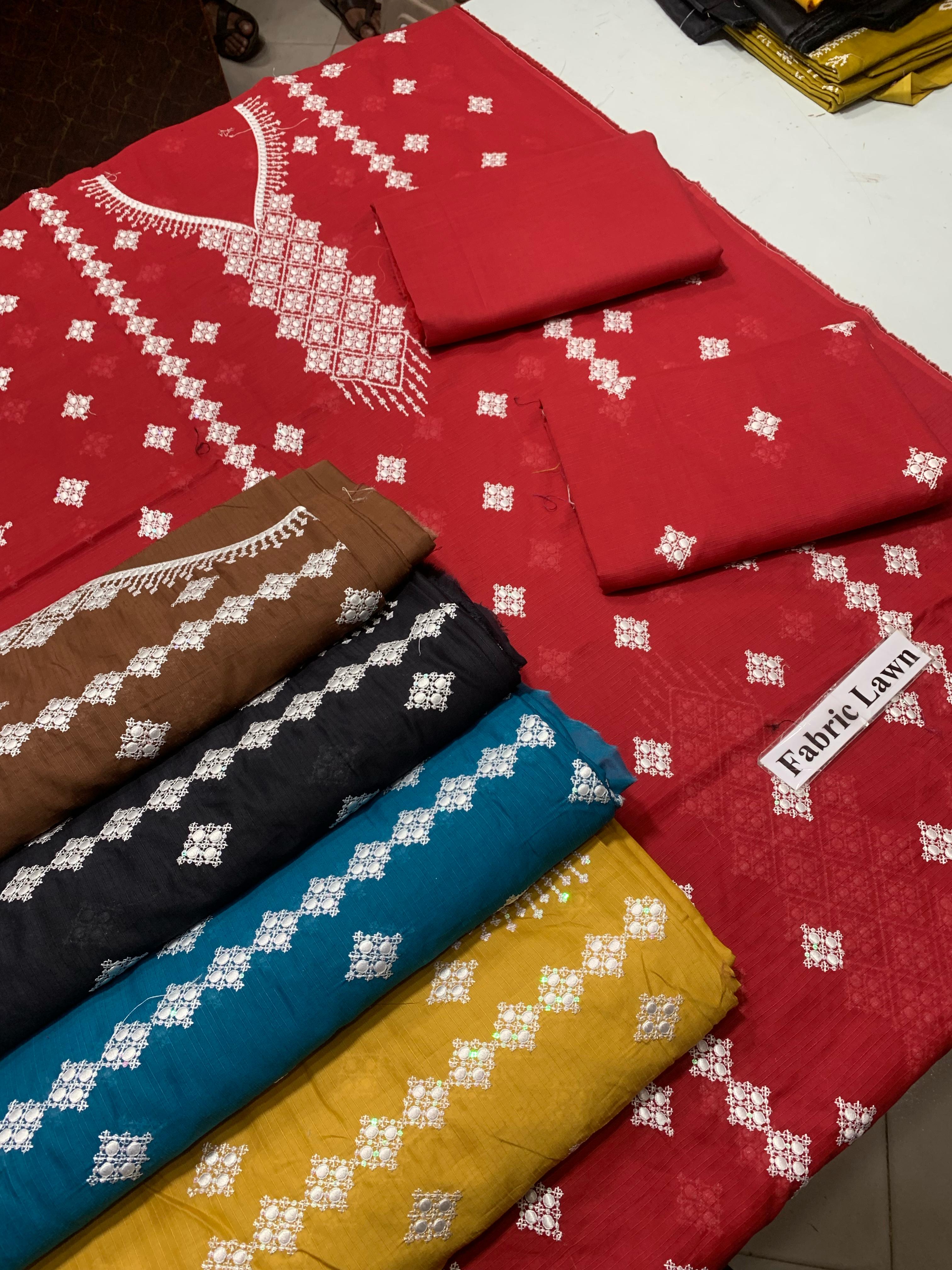 Embroidered - Lawn 2 Pcs   Unstitched Shirt and Trouser