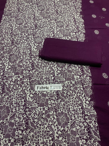 Bareeze Chikan Kari - Lawn 2 Pcs Embroidered Unstitched Suit - Summer Oufits.