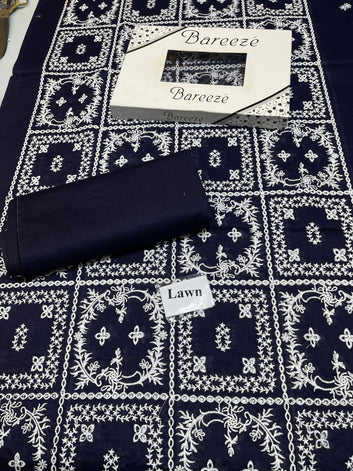 Chikan Kari - Lawn 2 Pcs Embroidered Unstitched Suit - Summer Oufits.