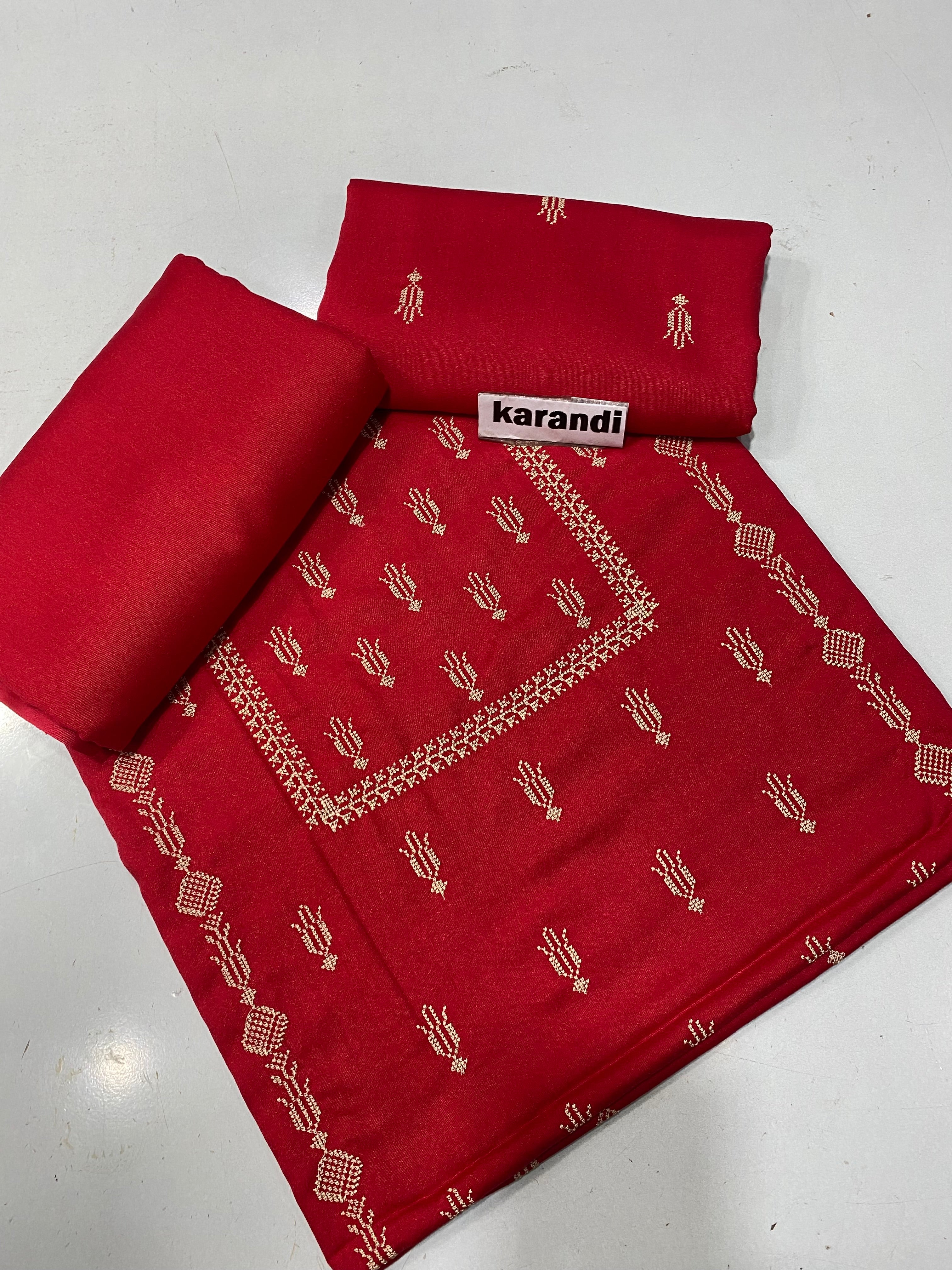 Bareeze karandi 2-Pcs Embroidered Outfit winter Elegance.