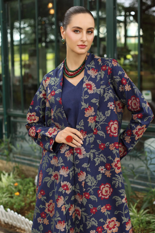 Bareeze- Karandi 3 Pcs All Over Embroidered Unstitched Suit With Chiffon Dupatta