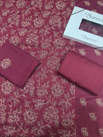 Bareeze - Karandi 2Pc Premium Embroidered Unstitched Suit
