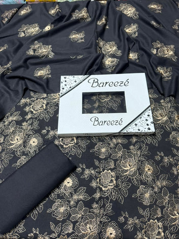 Bareeze - Karandi 3 Pcs All Over Embroidered With Karandi Dupatta