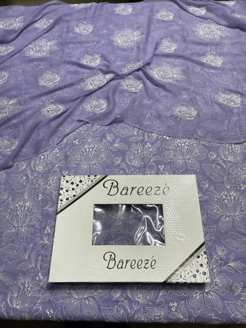Bareeze - Lawn 3 Pcs Allover Embroidered unstitched Dress with Chiffon Dupatta.