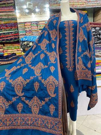 Bareeze - karandi 3Pc Embroidered Unstitched Outfit: winter Elegance - Latest Fashion