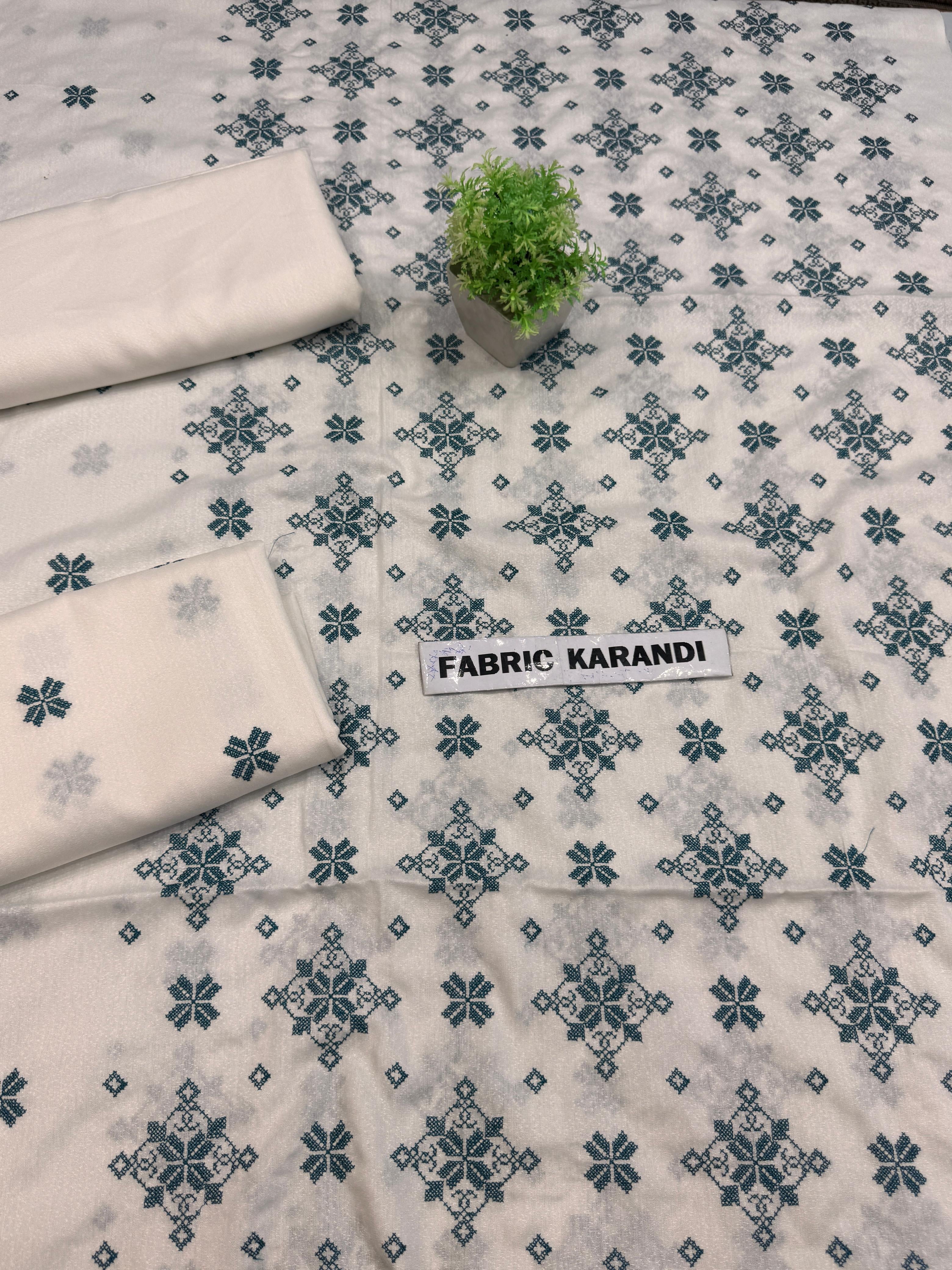 Bareeze - Karandi 2Pc      Premium Embroidered Unstitched Suit - Latest Fashion