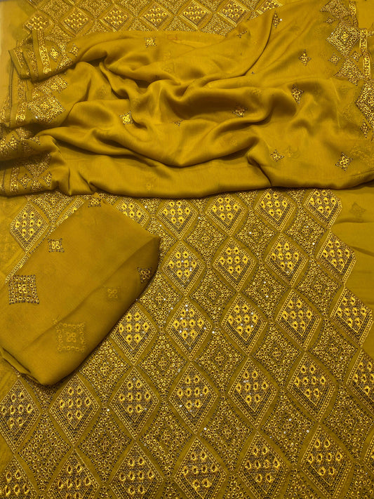 Fancy Crinkle Chiffon 2Pcs Shirt and Dupatta.