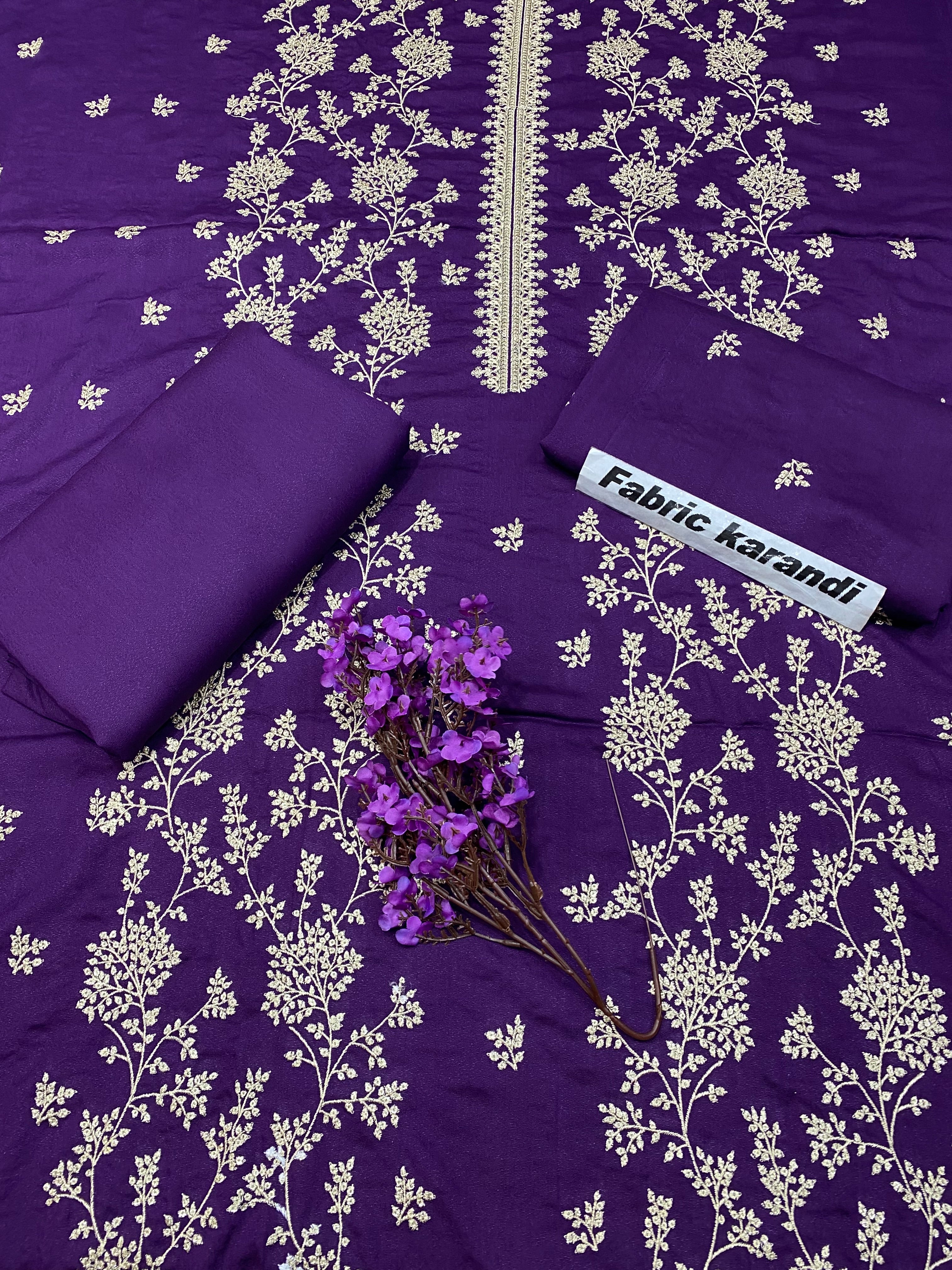 Bareeze - Karandi 2Pc                Premium Embroidered Unstitched Suit