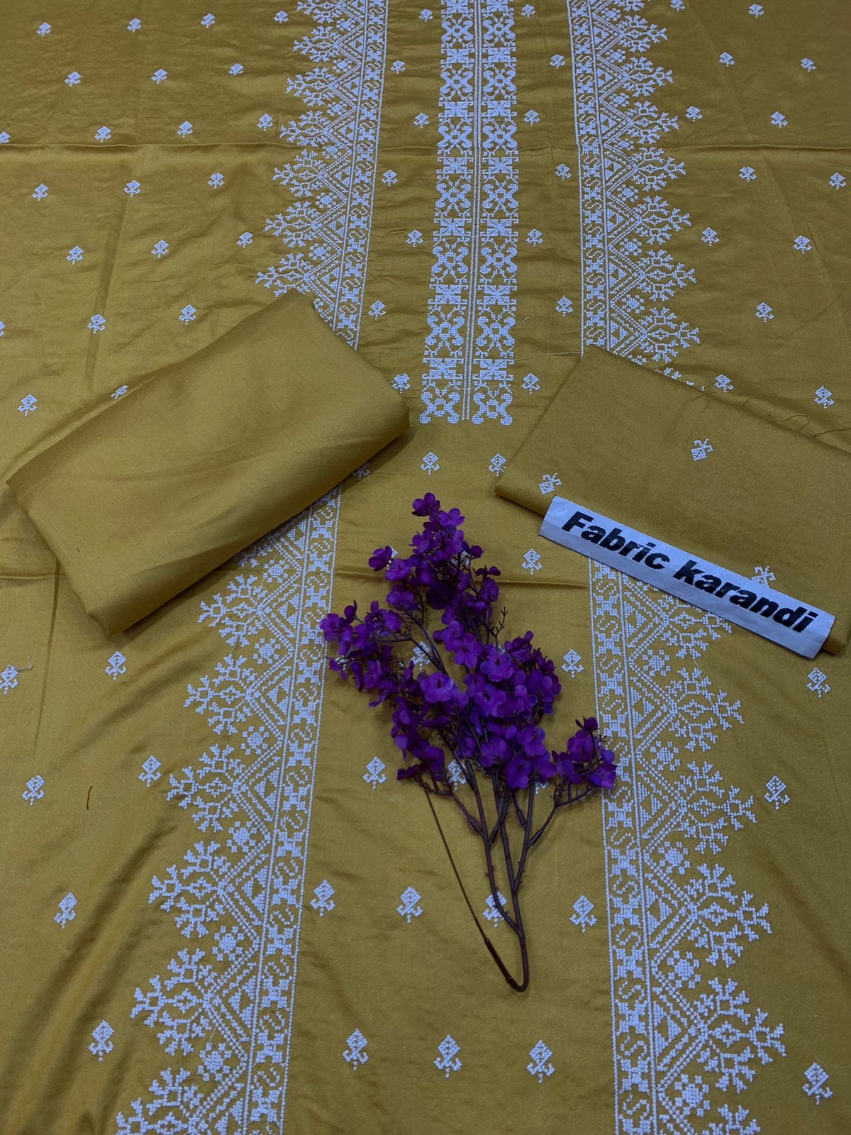 Bareeze - Karandi 2Pc                Premium Embroidered Unstitched Suit