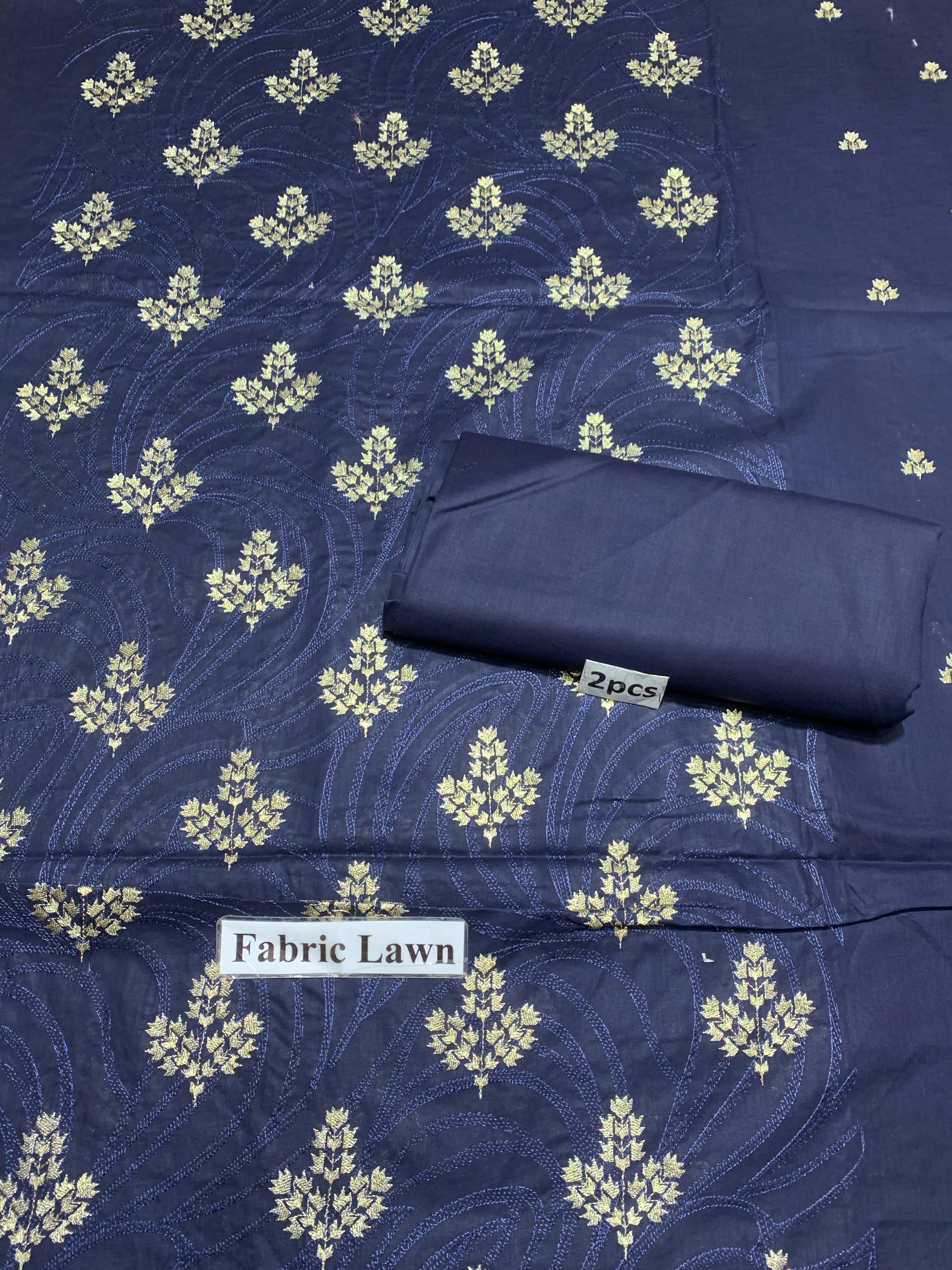 Embroidered - Lawn 2 Pcs   Unstitched Shirt and Trouser