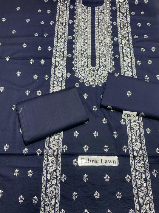 Embroidered - Lawn 2 Pcs   Unstitched Shirt and Trouser