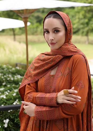 Bareeze - karandi 3Pc Embroidered Unstitched Outfit: winter Elegance - Latest Fashion
