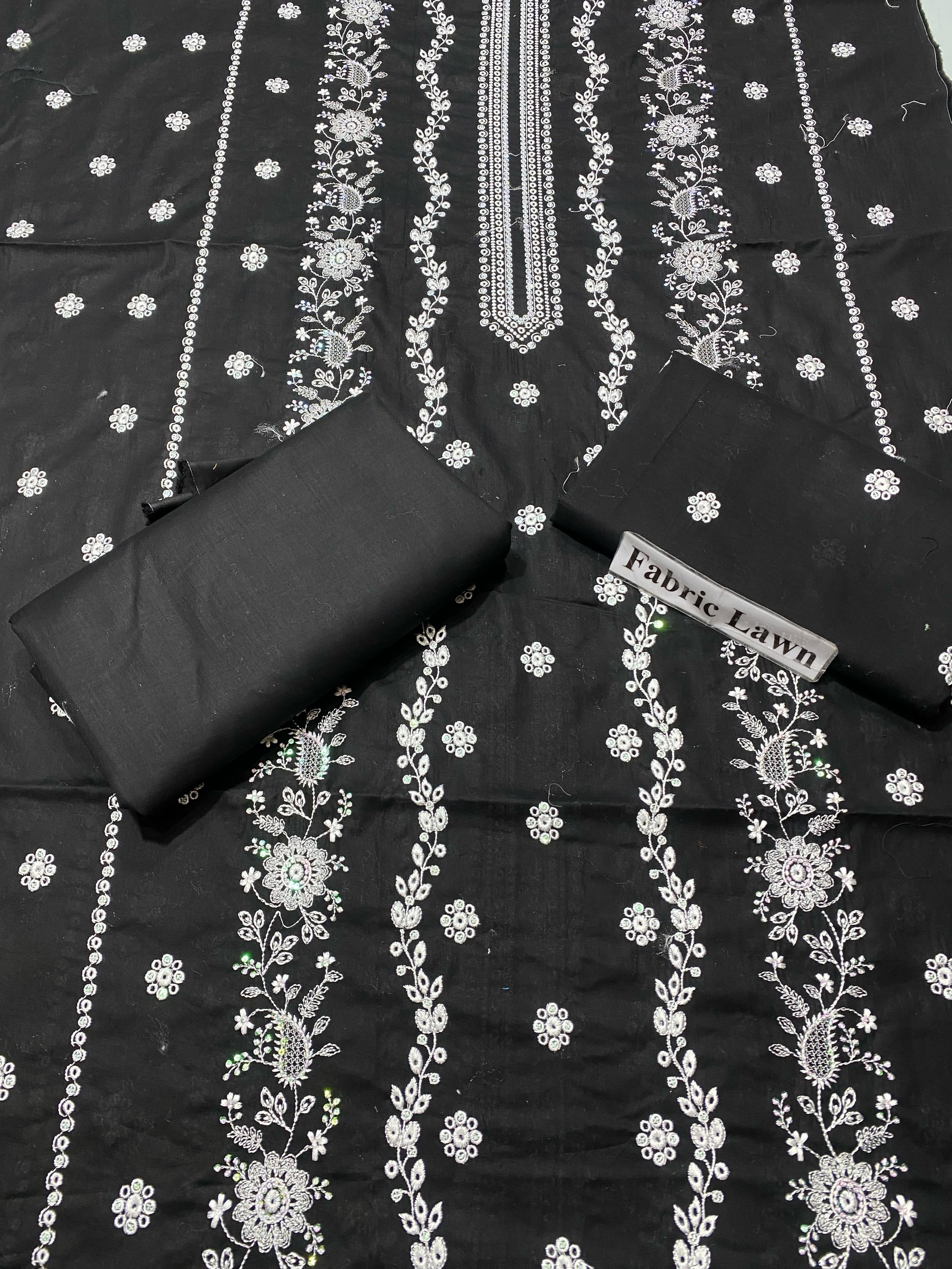 Embroidered - Lawn 2 Pcs   Unstitched Shirt and Trouser