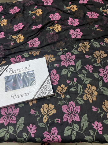 Bareeze - Lawn 3 Pcs Allover Embroidered unstitched Dress with Chiffon Dupatta.